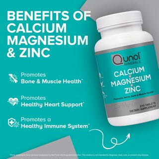 Foto 3 | Complemente Las Tabletas 3 En 1 De Qunol Calcium Con Calcio, Magnesio Y Zinc - Venta Internacional.