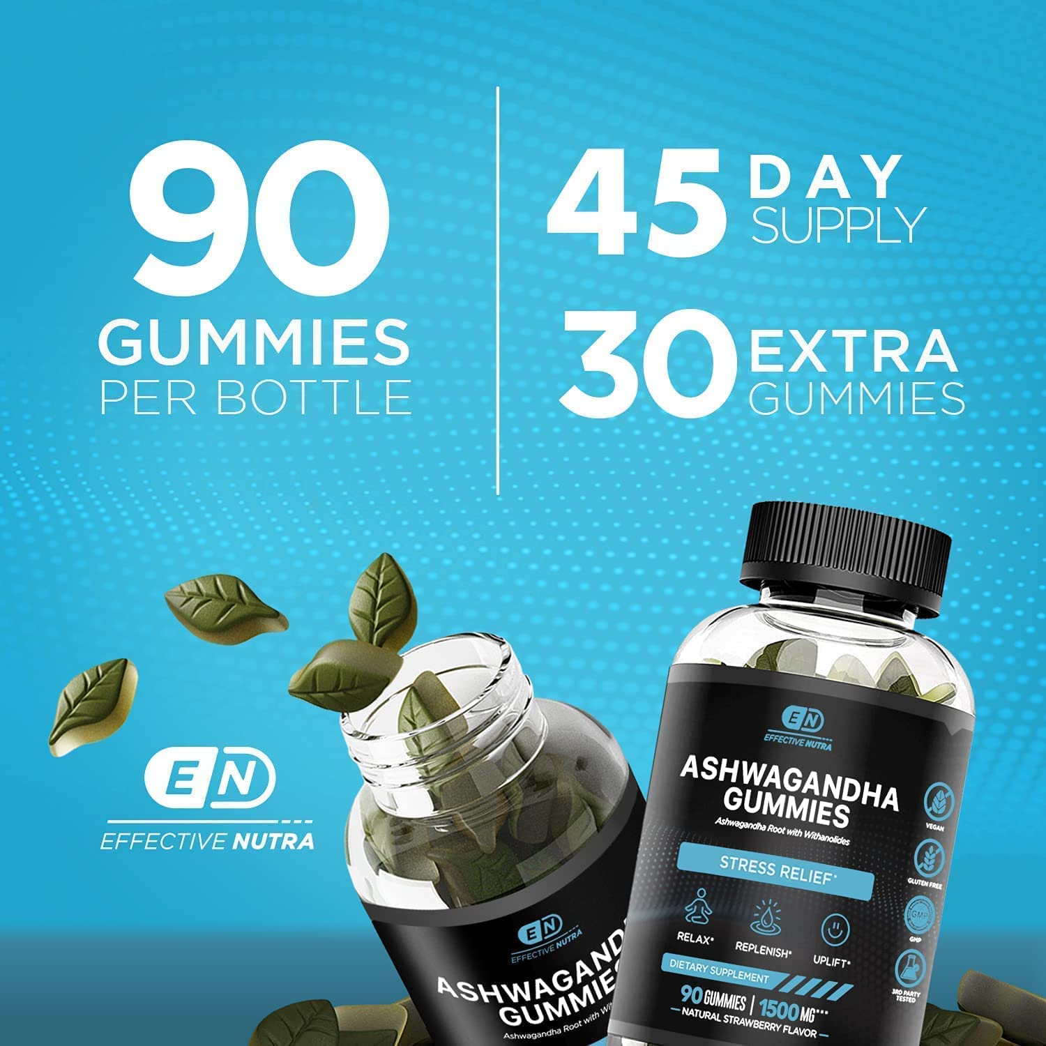 Foto 5 pulgar | Suplementos Efectivos: Gomitas De Ashwagandha Nutra, 1500 Mg, 90 Unidades - Venta Internacional.