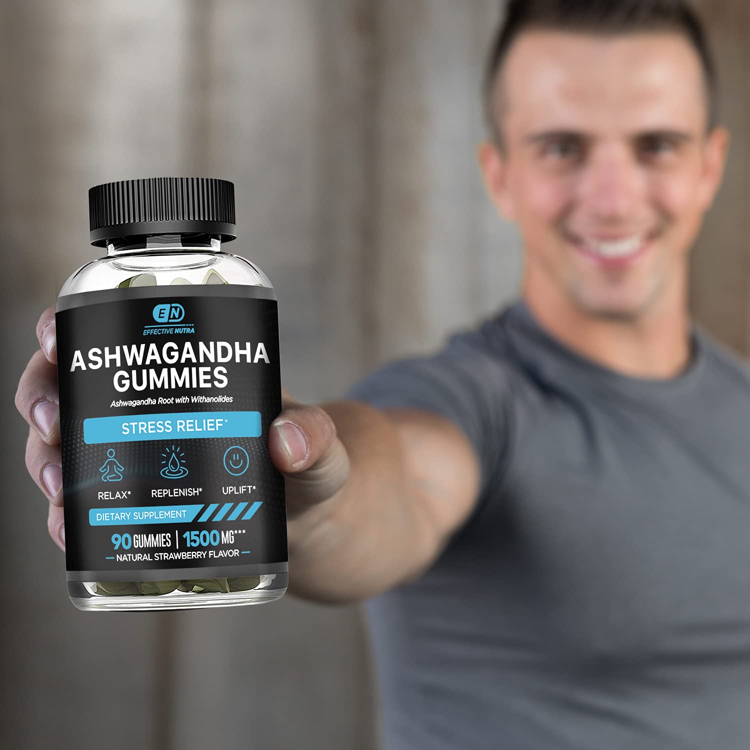 Foto 7 pulgar | Suplementos Efectivos: Gomitas De Ashwagandha Nutra, 1500 Mg, 90 Unidades - Venta Internacional.