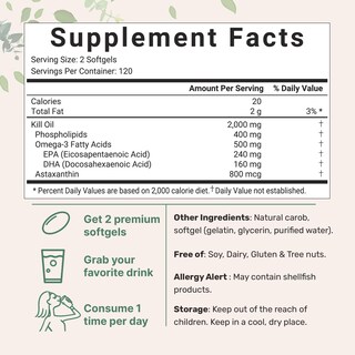 Foto 2 | Suplemento De Microingredientes: Aceite De Krill Antártico, 2000 Mg - Venta Internacional.