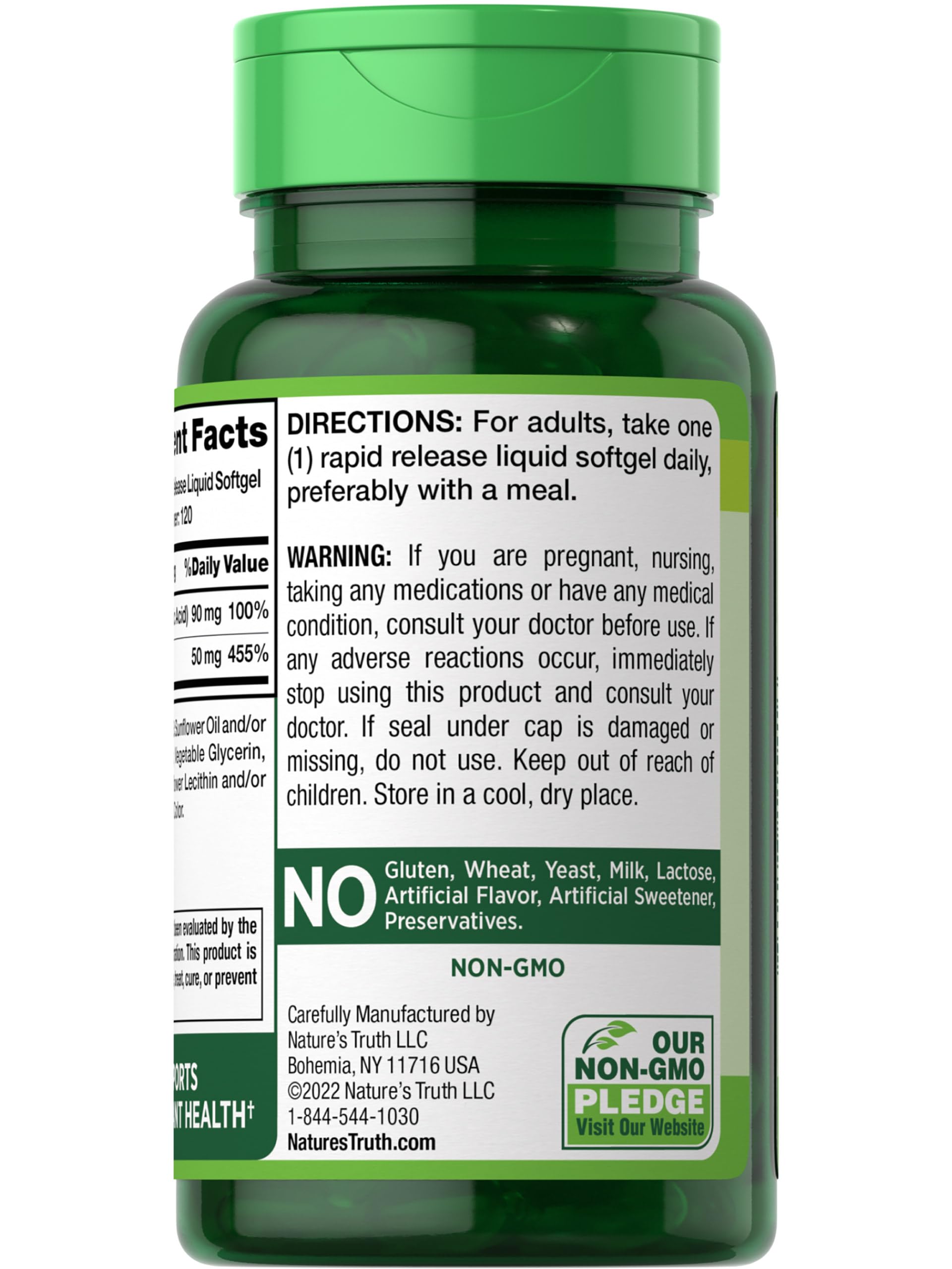 Foto 8 pulgar | Complemente Nature's Truth Zinc Con Vitamina C 50 Mg 120 Cápsulas Blandas - Venta Internacional.