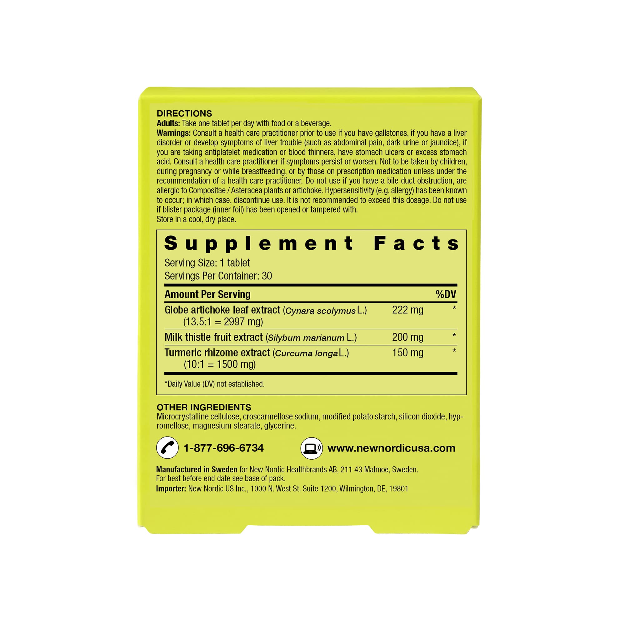 Foto 5 pulgar | Suplemento New Nordic Active Liver Milk Thistle 30 Comprimidos - Venta Internacional.
