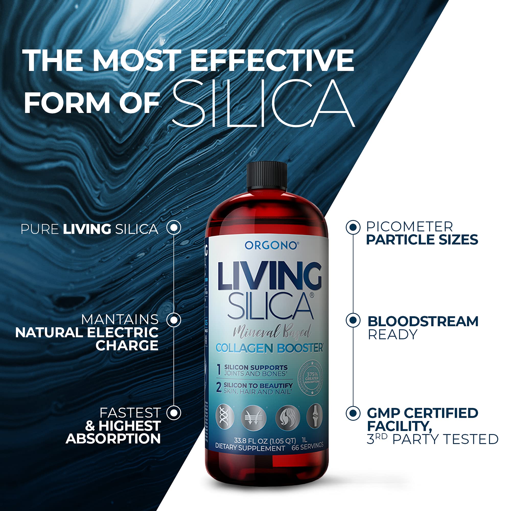 Foto 6 | Suplemento Líquido Potenciador De Colágeno Orgono Living Silica - Venta Internacional.