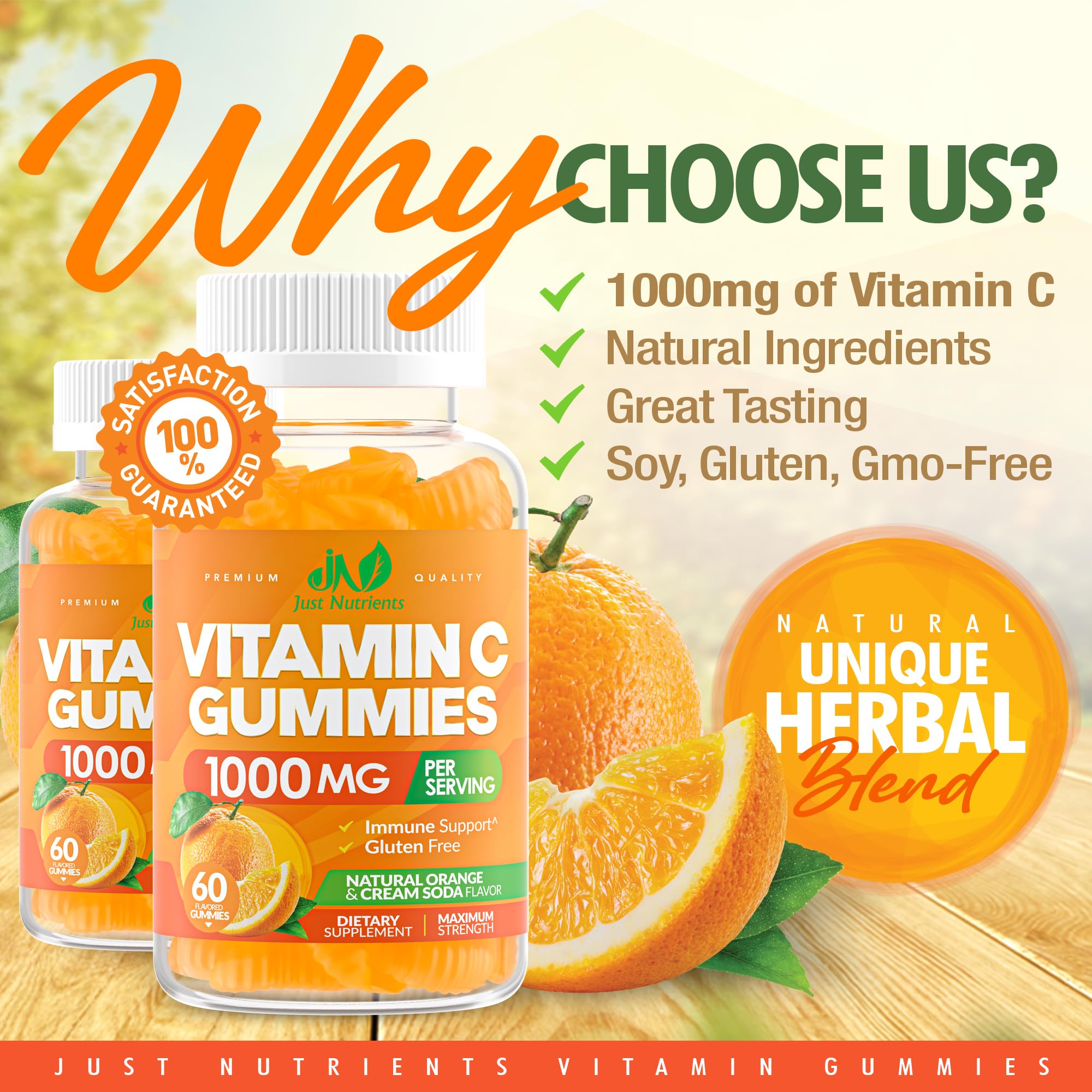 Foto 4 pulgar | Gomitas De Vitamina C Just Nutrients 1000 Mg Con 60 Gomitas De Zinc - Venta Internacional.