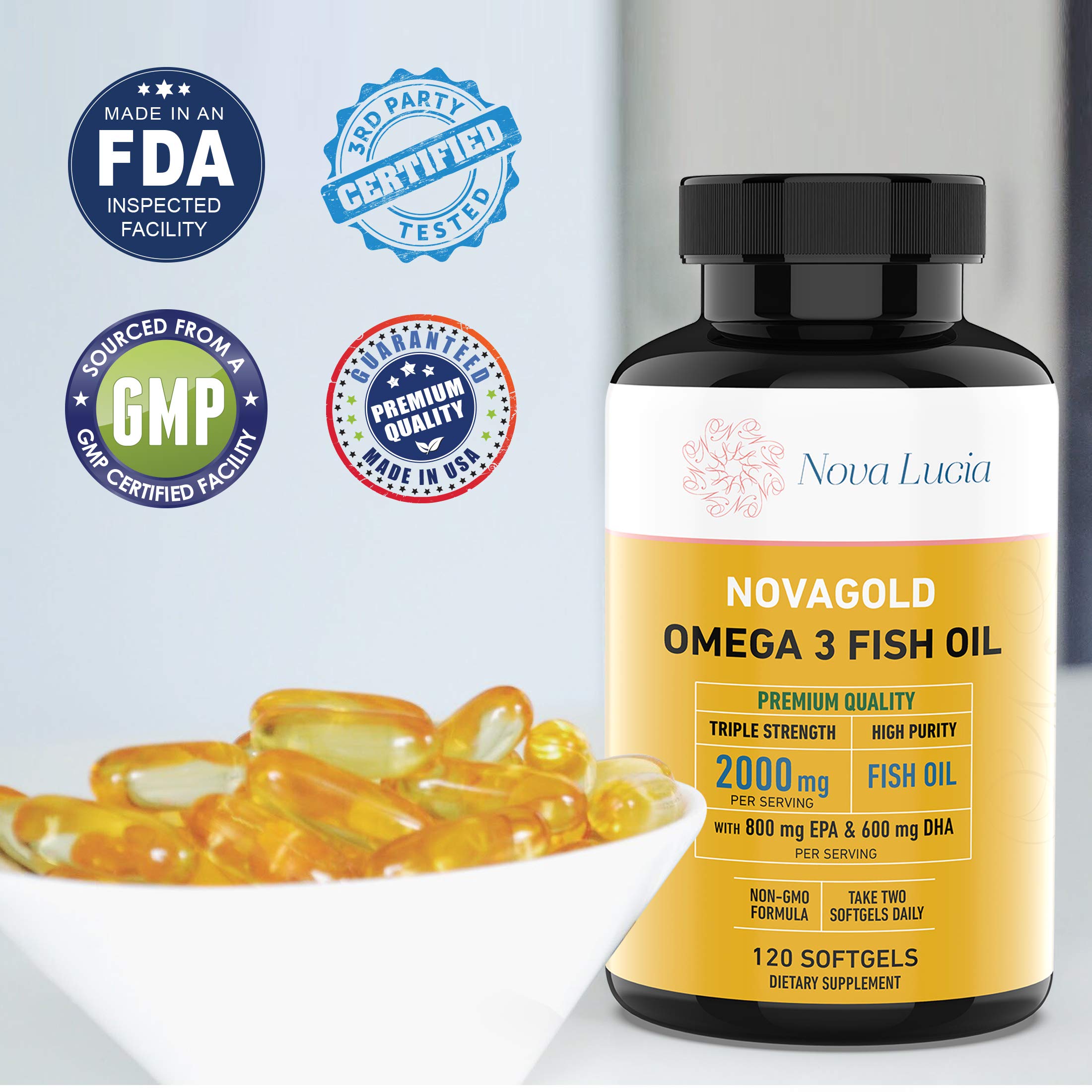 Foto 8 pulgar | Suplemento De Aceite De Pescado Omega 3 De Novagold, 2000 Mg De Epa Y Dha, 120 Cápsulas Blandas - Venta Internacional.