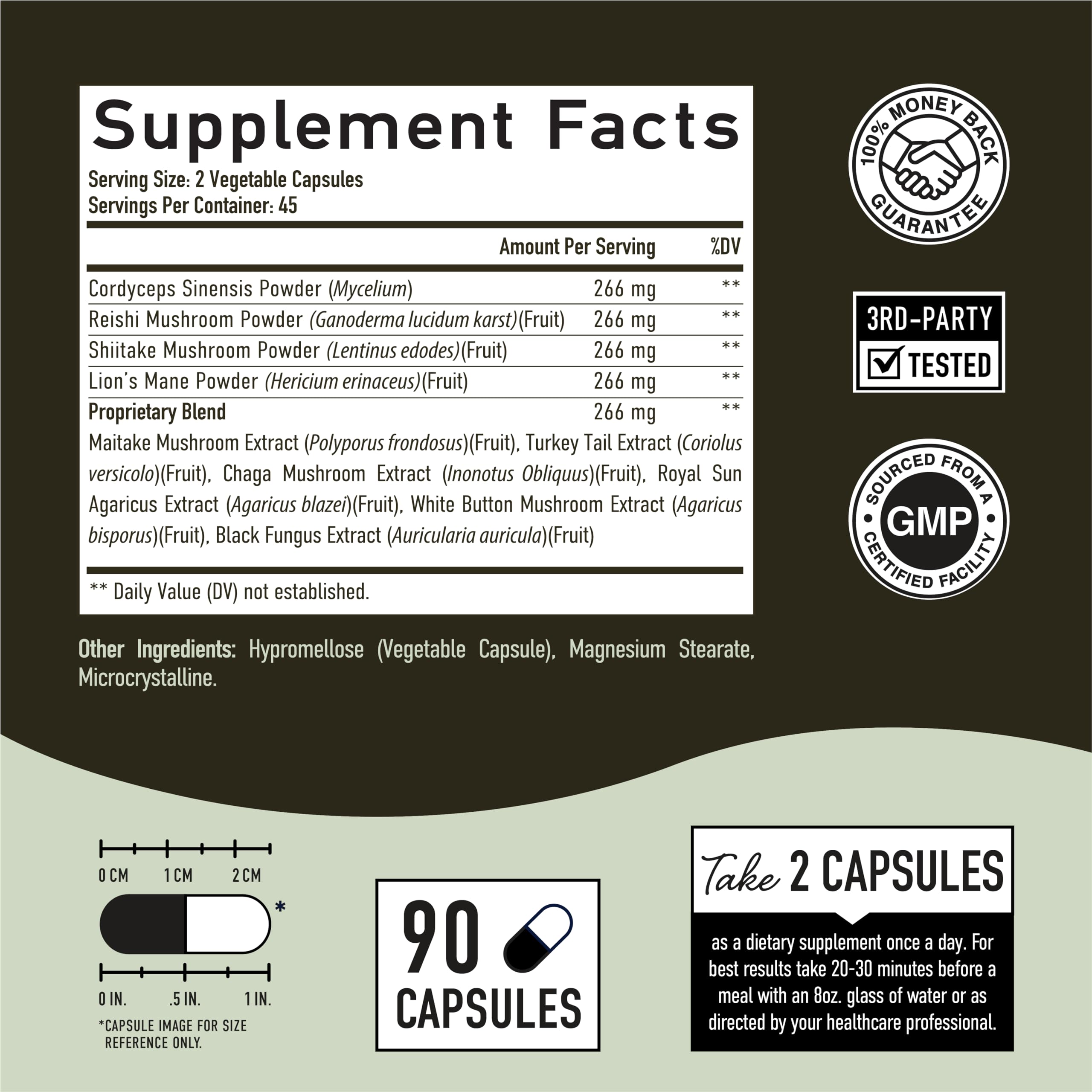 Foto 4 pulgar | Suplemento Smnutrition, Complejo De 10 Hongos, 1300 Mg, 90 Cápsulas - Venta Internacional.