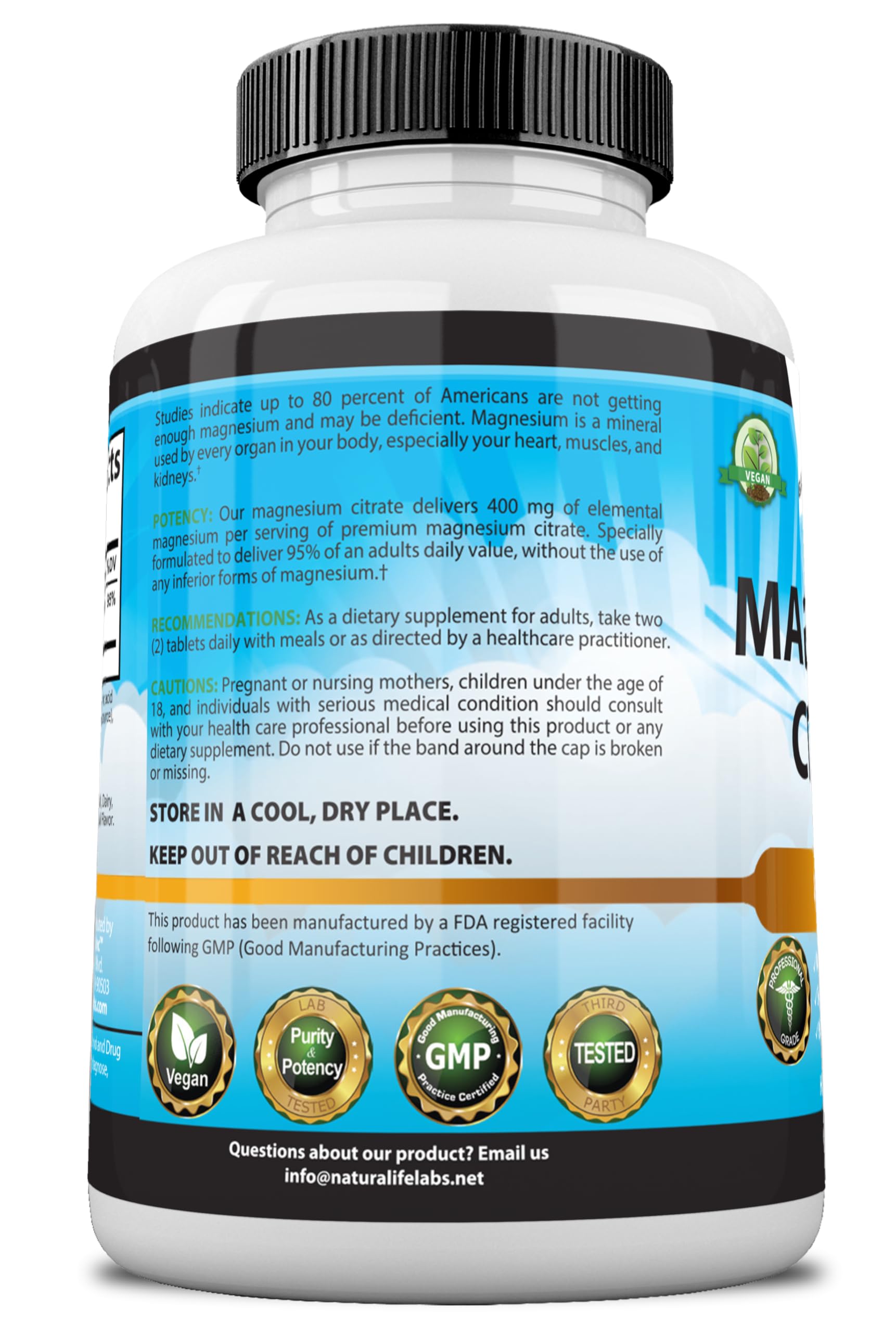 Foto 8 pulgar | Suplemento Naturalife Labs Citrato De Magnesio 400 Mg 120 Tabletas - Venta Internacional.