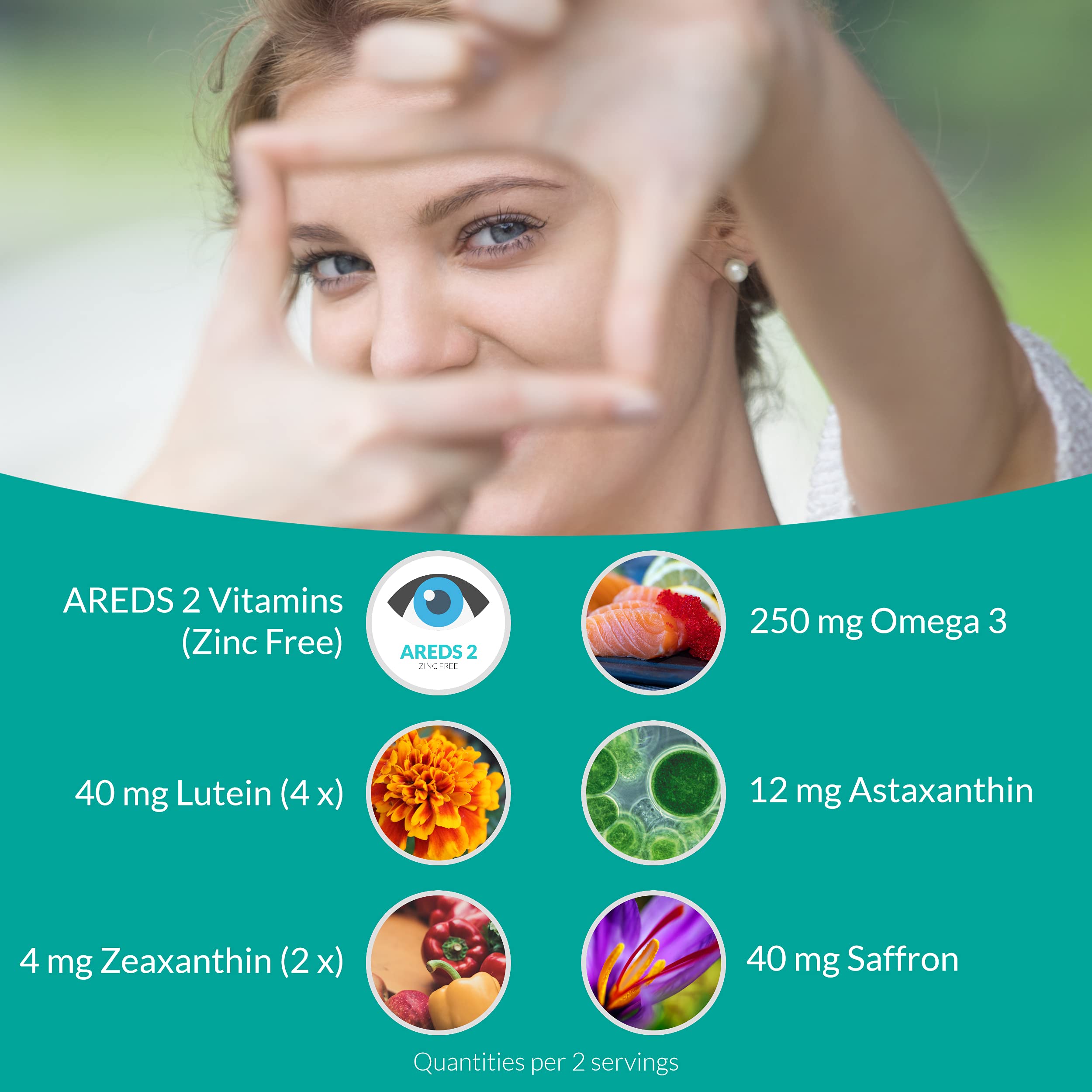 Foto 2 | Suplemento Vitamínico Para Ojos Upnourish Areds 2+ 120 Cápsulas - Venta Internacional.