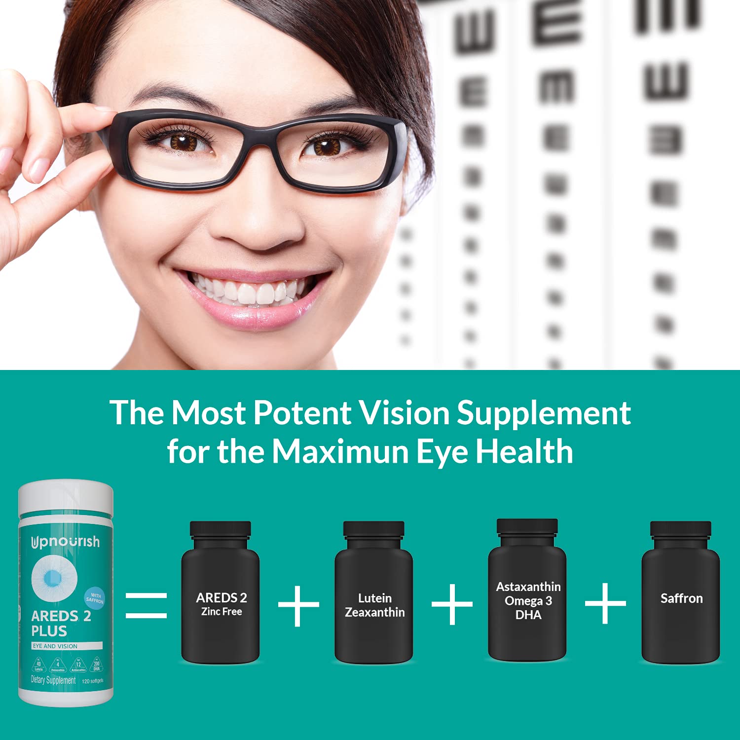 Foto 8 pulgar | Suplemento Vitamínico Para Ojos Upnourish Areds 2+ 120 Cápsulas - Venta Internacional.