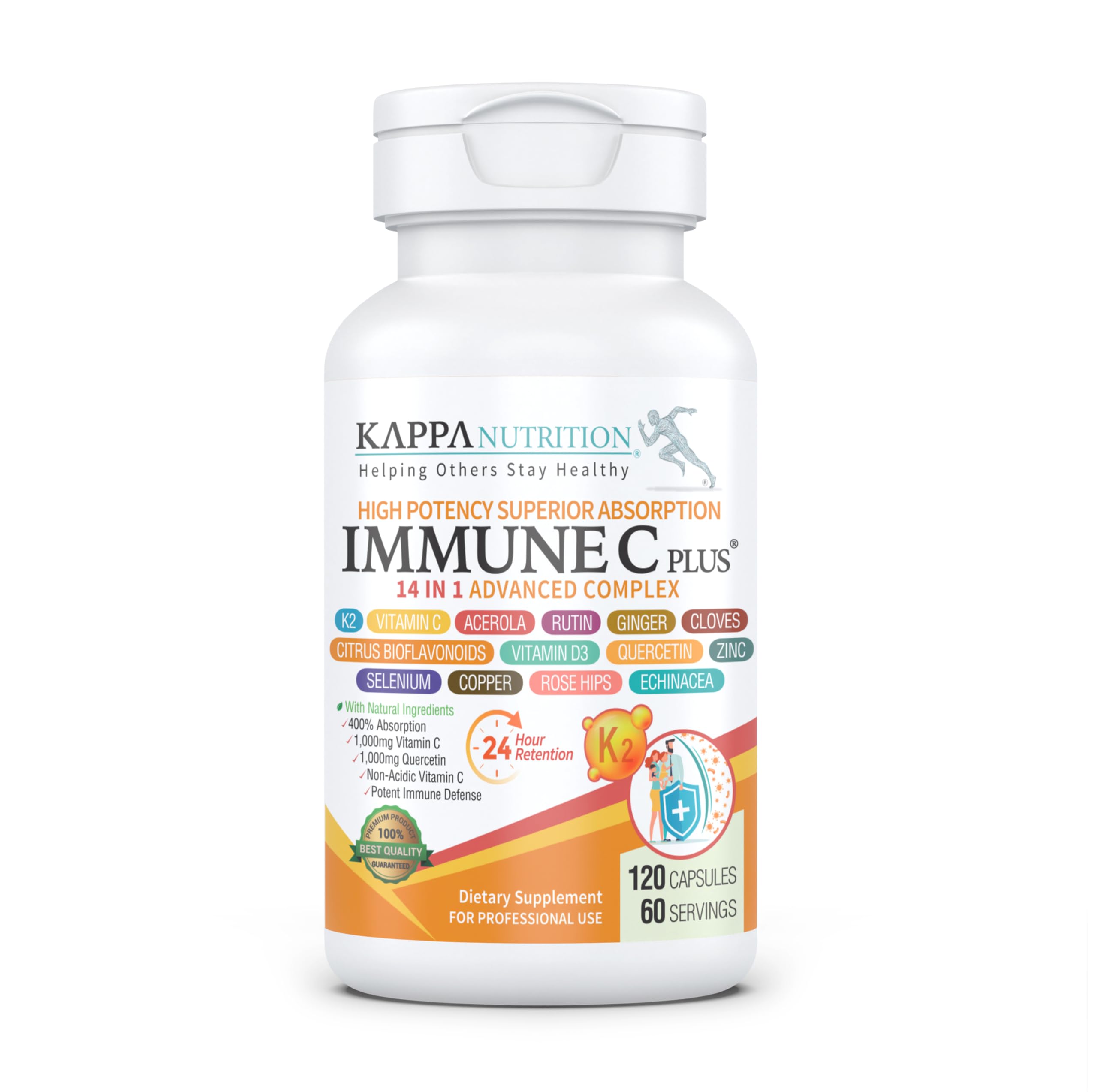 Foto 1 | (120 Cápsulas) Complejo Kappa Nutrition Immune C Plus 14 En 1 - Venta Internacional.