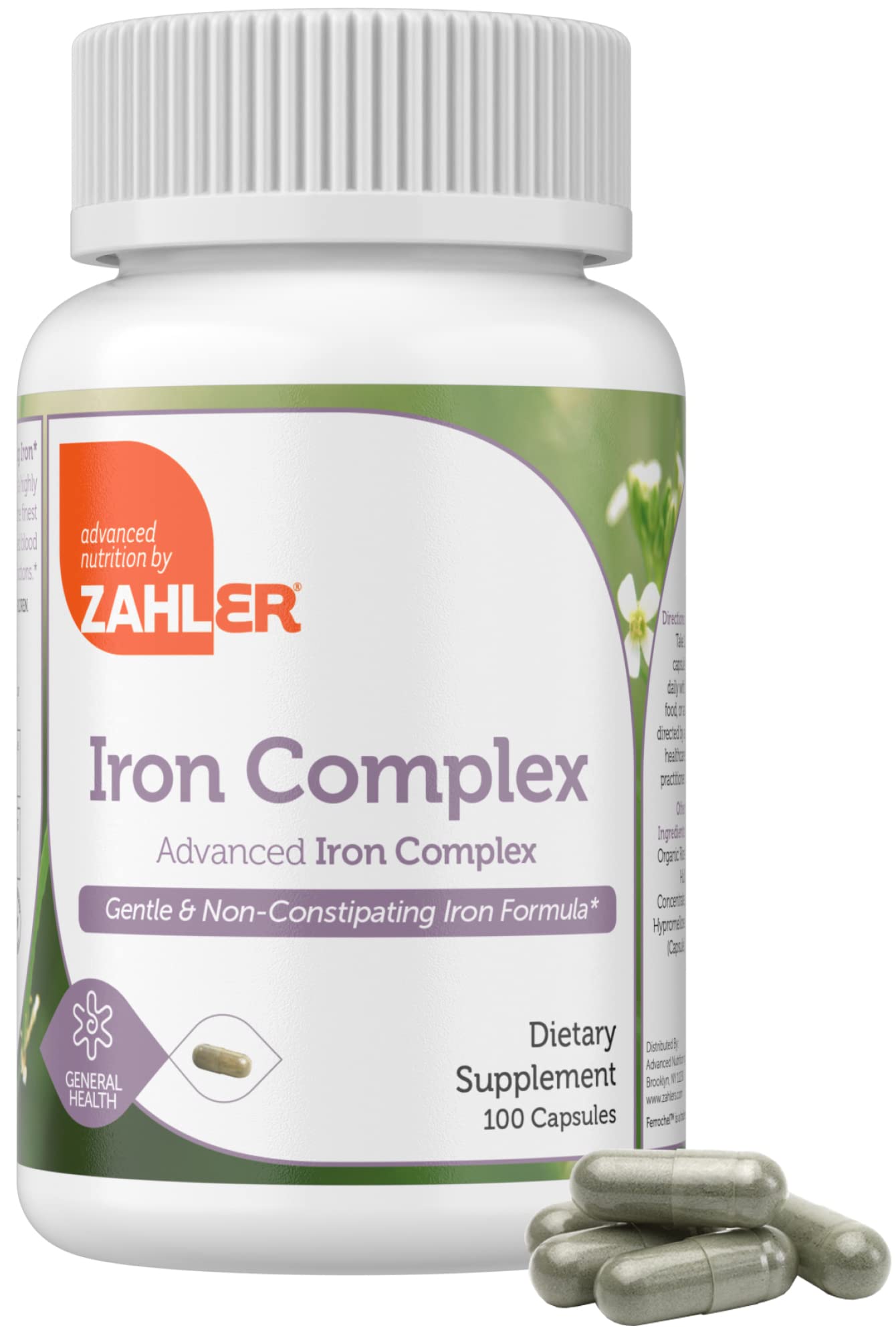Foto 2 pulgar | Suplemento De Hierro Zahler Iron Complex 25 Mg 100 Cápsulas - Venta Internacional.