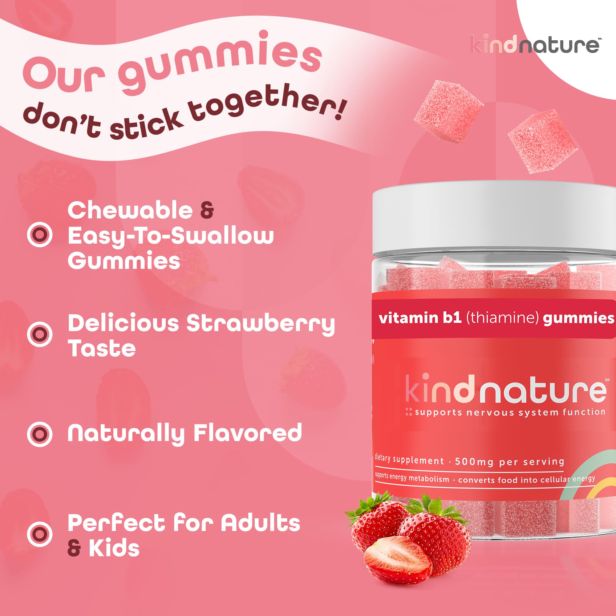 Foto 5 pulgar | Gomitas De Vitamina B1 Supplement Kind Nature 500 Mg - 60 Unidades - Venta Internacional.
