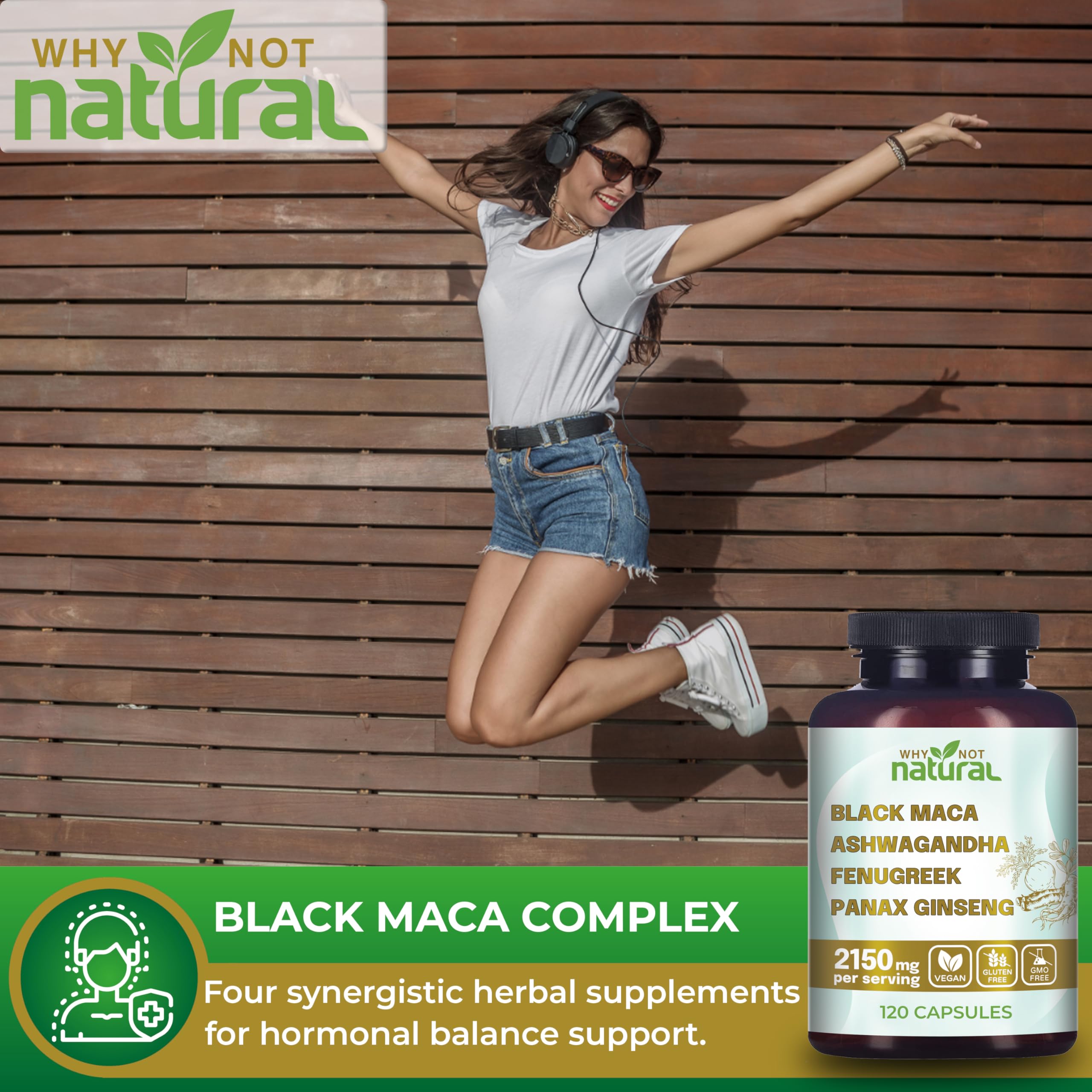 Foto 4 pulgar | Complementa La Raíz De Maca Negra Orgánica 4 En 1 Why Not Natural - Venta Internacional.