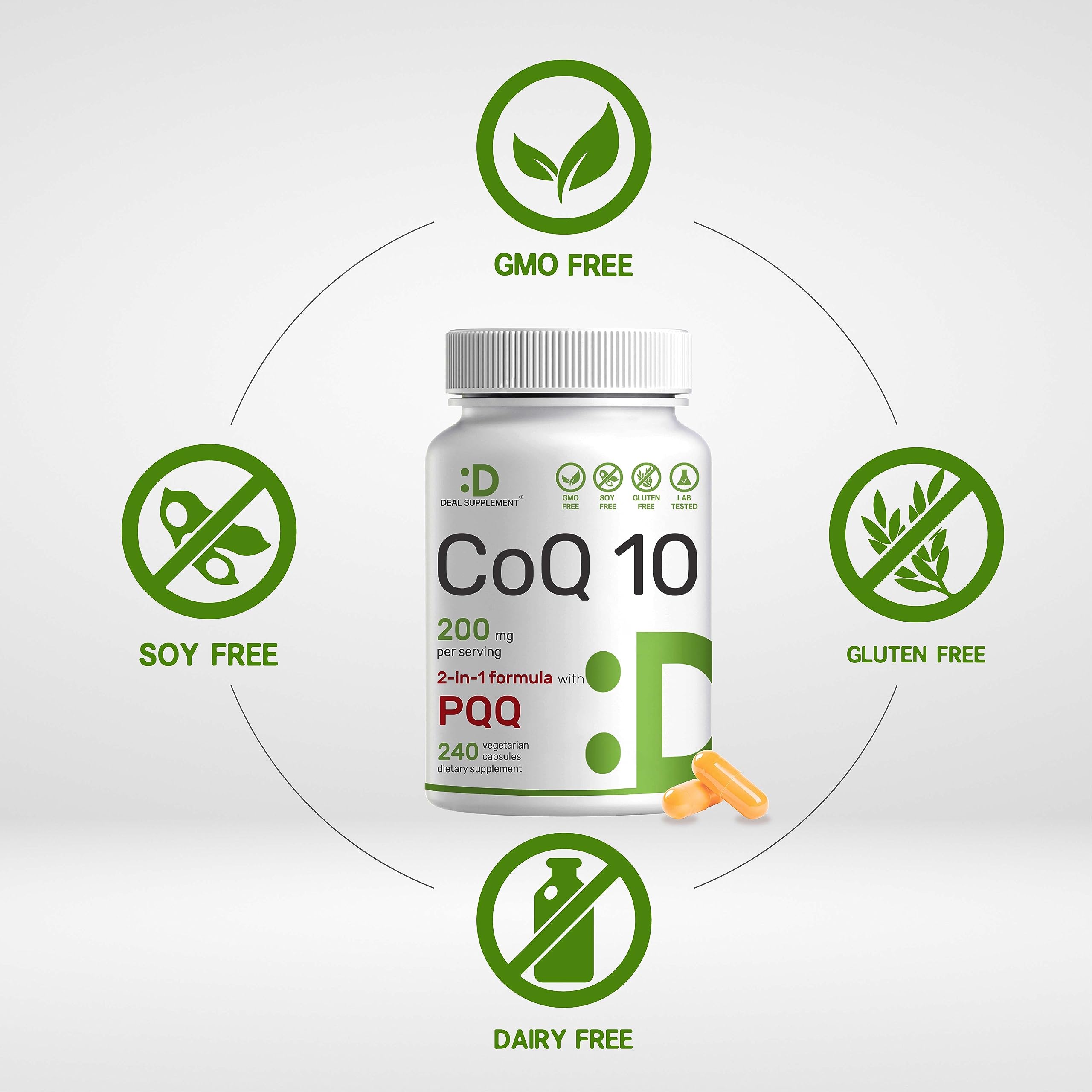Foto 4 pulgar | Oferta De Suplementos: Suplemento De Coq10 De 200 Mg Y Pqq De 200 Mcg, 240 Cápsulas - Venta Internacional.