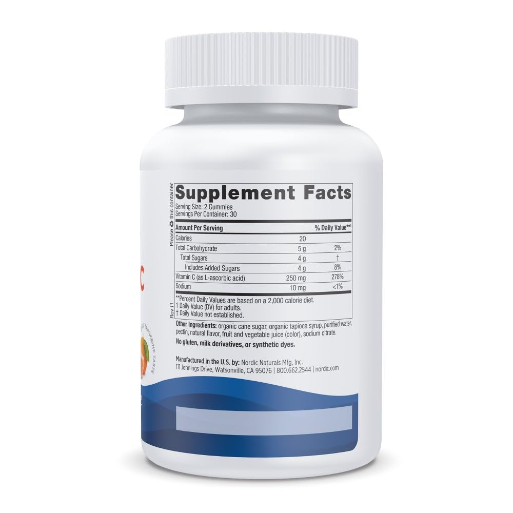 Foto 5 pulgar | Gomitas De Vitamina C Nordic Naturals Tarta De Mandarina 250 Mg - Venta Internacional.