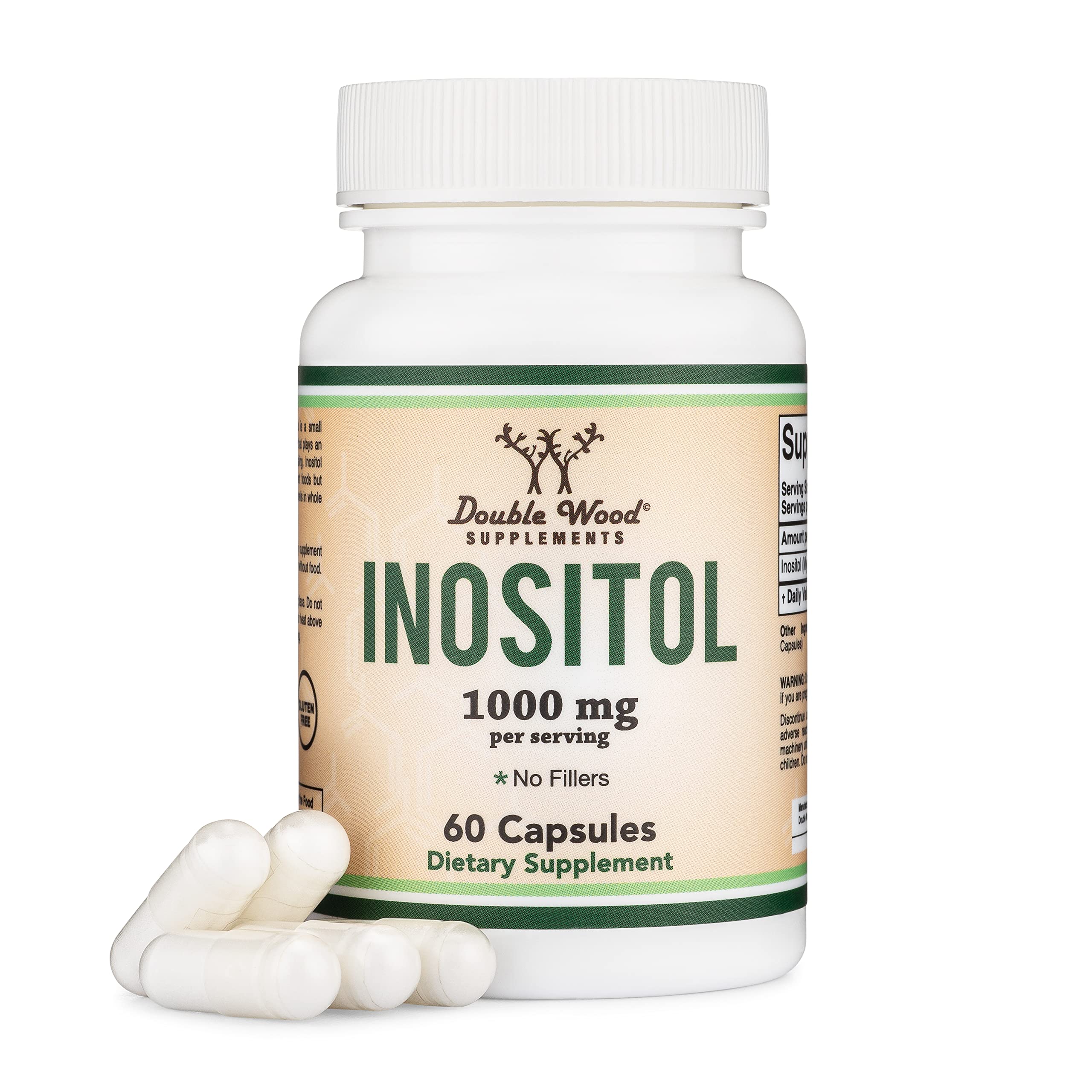Foto 2 pulgar | Suplemento De Cápsulas De Inositol Double Wood De 1000 Mg (60 Unidades) - Venta Internacional.