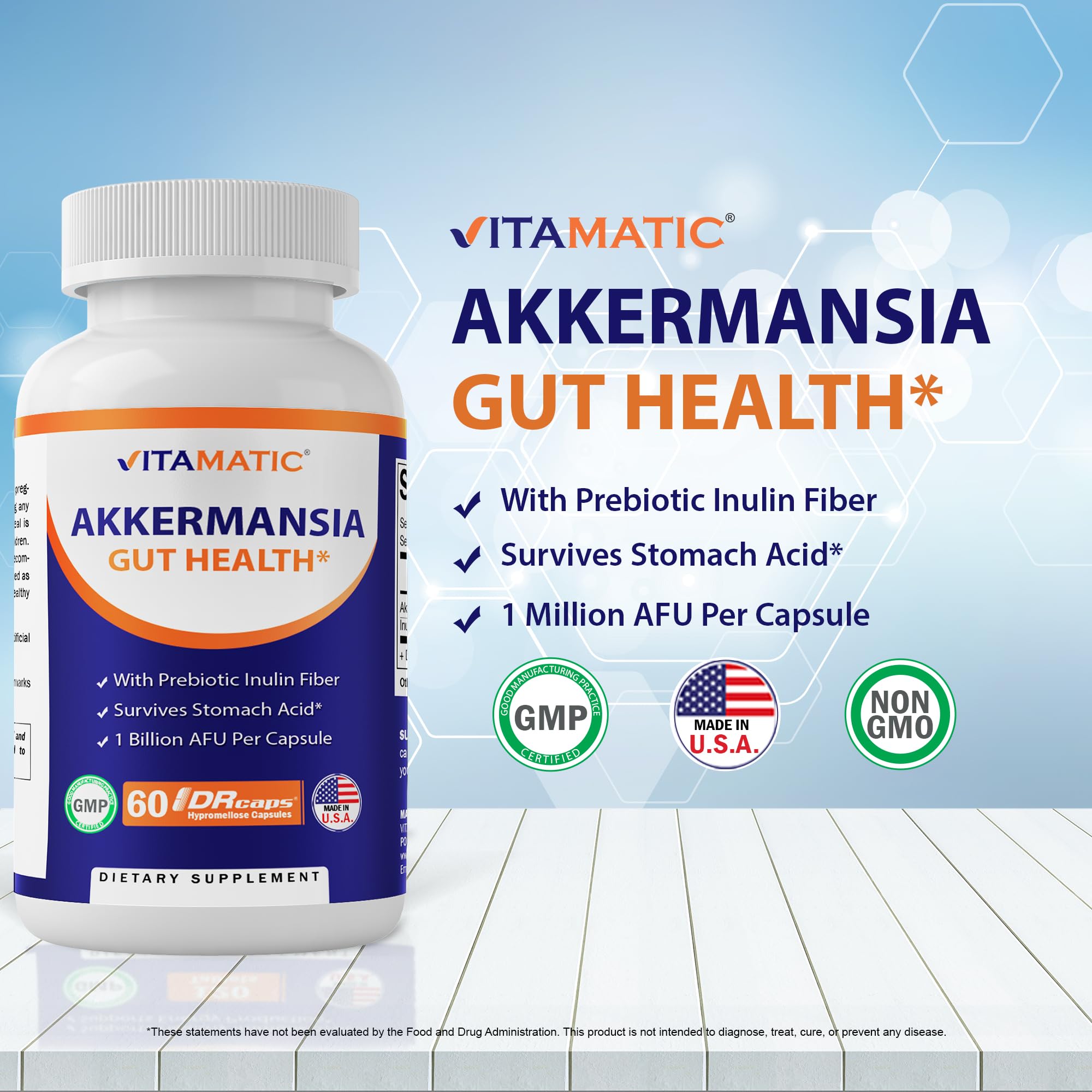 Foto 5 pulgar | Suplemento Vitamático Akkermansia Muciniphila Gut Health 60 Cápsulas - Venta Internacional.