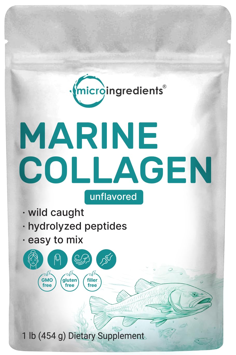 Foto 2 pulgar | Microingredientes De Péptidos De Colágeno Marino, 454 G (37 Porciones) - Venta Internacional.