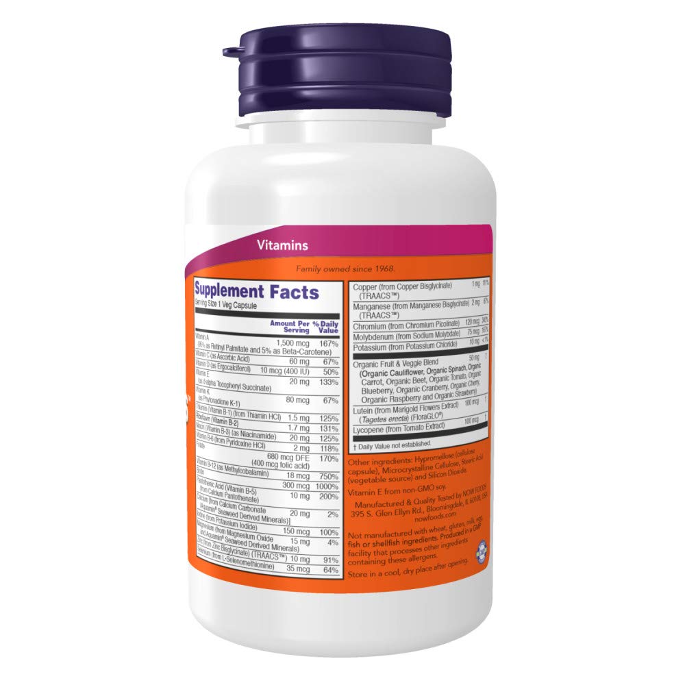 Foto 4 pulgar | Suplements Now Foods Daily Vits Con Frutas Y Verduras, 120 Cápsulas - Venta Internacional.