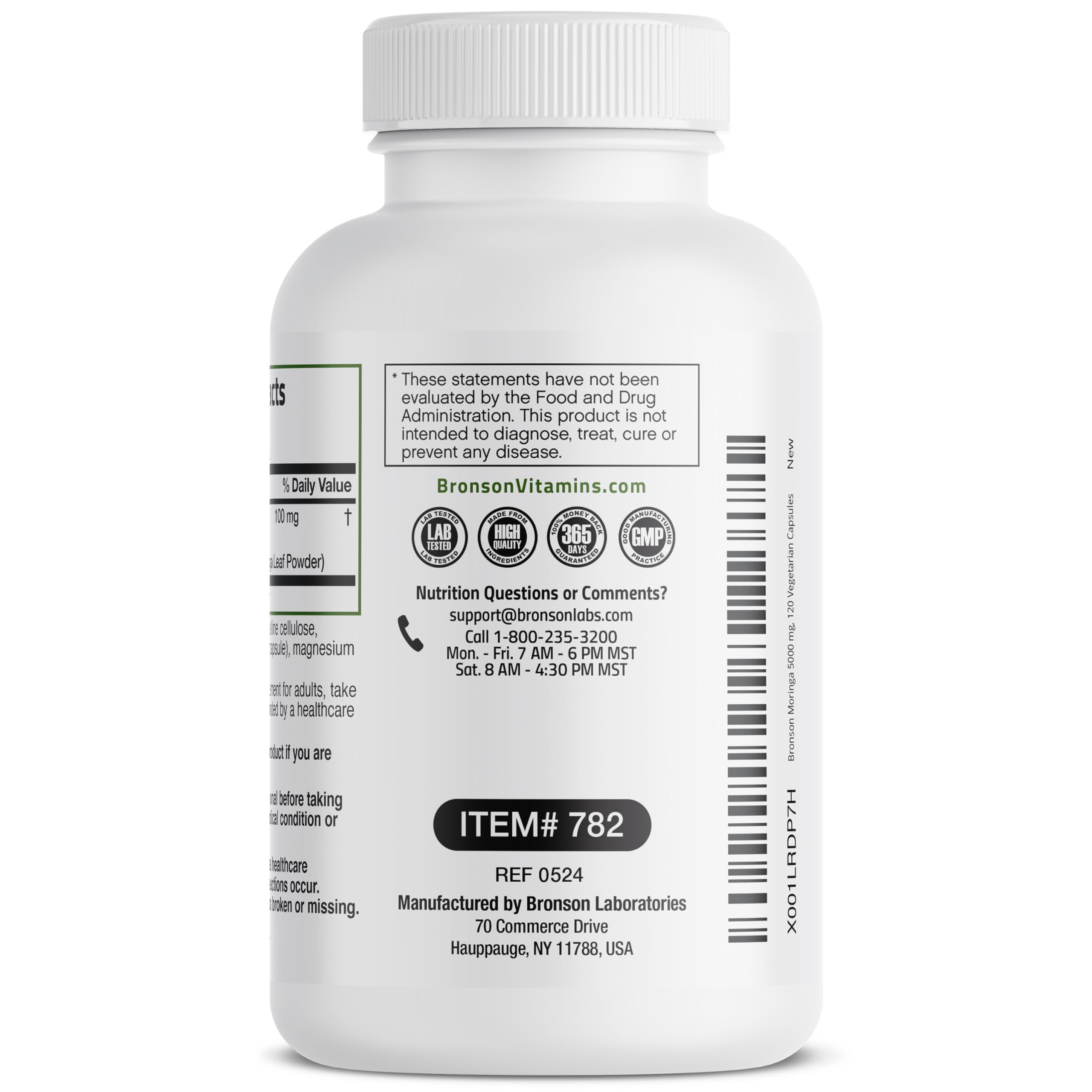Foto 5 | Suplemento Bronson Moringa Extra Strength, Cápsulas De 120 Unidades - Venta Internacional.