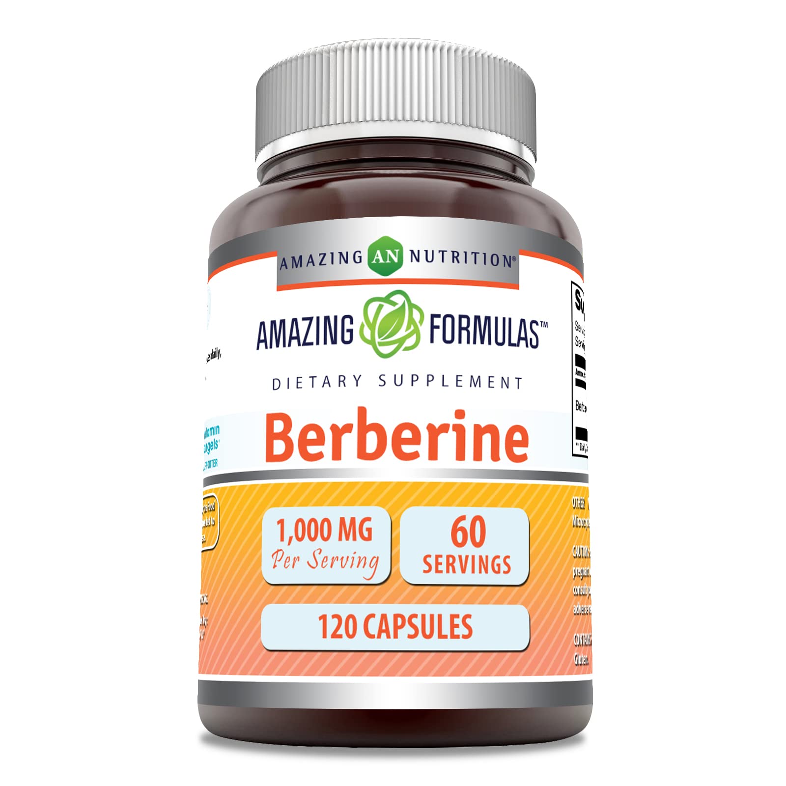 Foto 2 pulgar | Suplemento Amazing Formulas Berberine 1000 Mg 120 Cápsulas - Venta Internacional.
