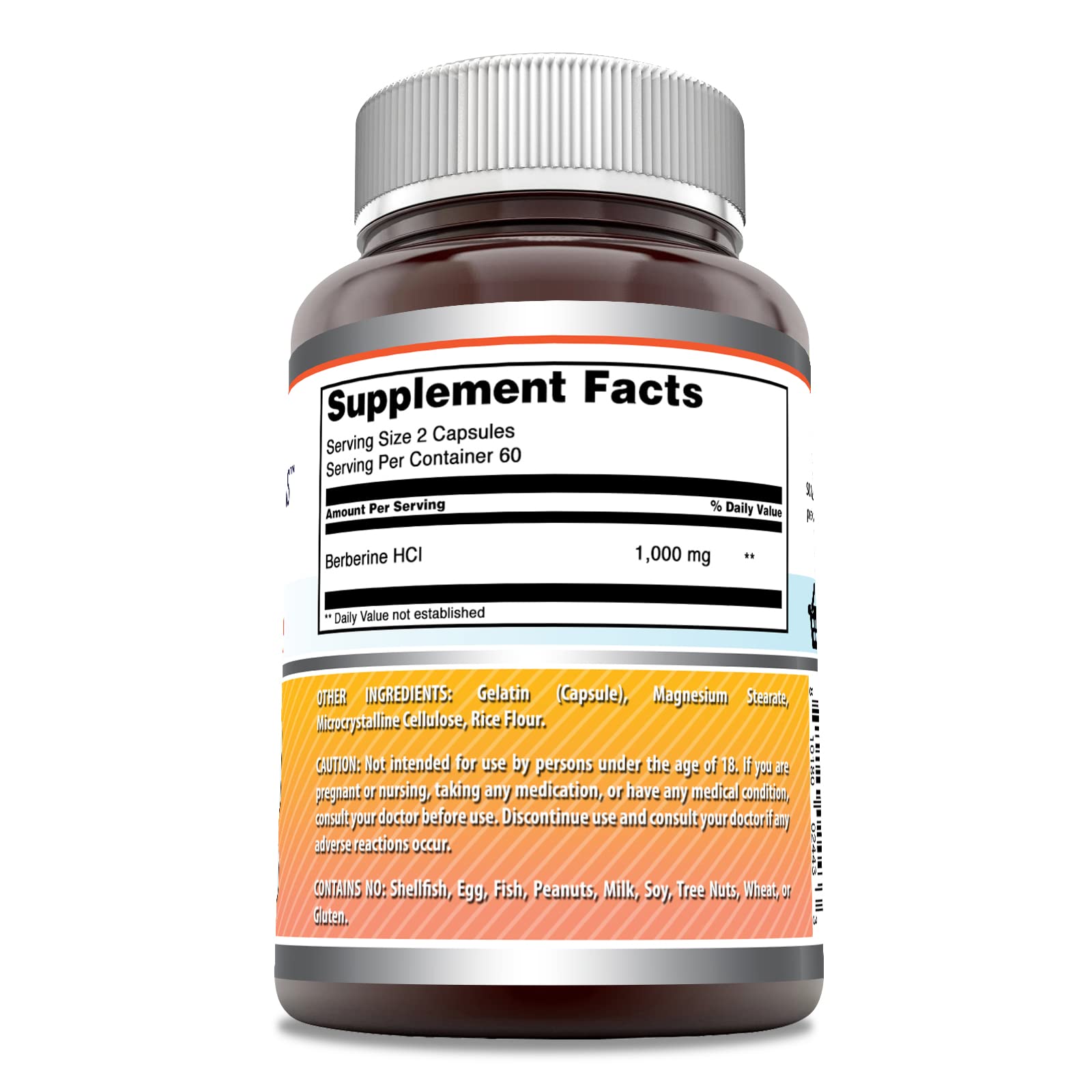 Foto 3 pulgar | Suplemento Amazing Formulas Berberine 1000 Mg 120 Cápsulas - Venta Internacional.