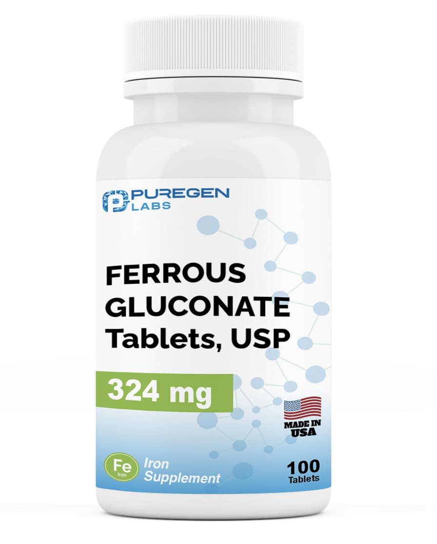 Foto 2 pulgar | Suplemento De Hierro Puregen Labs Gluconato Ferroso 324 Mg X 100 - Venta Internacional.