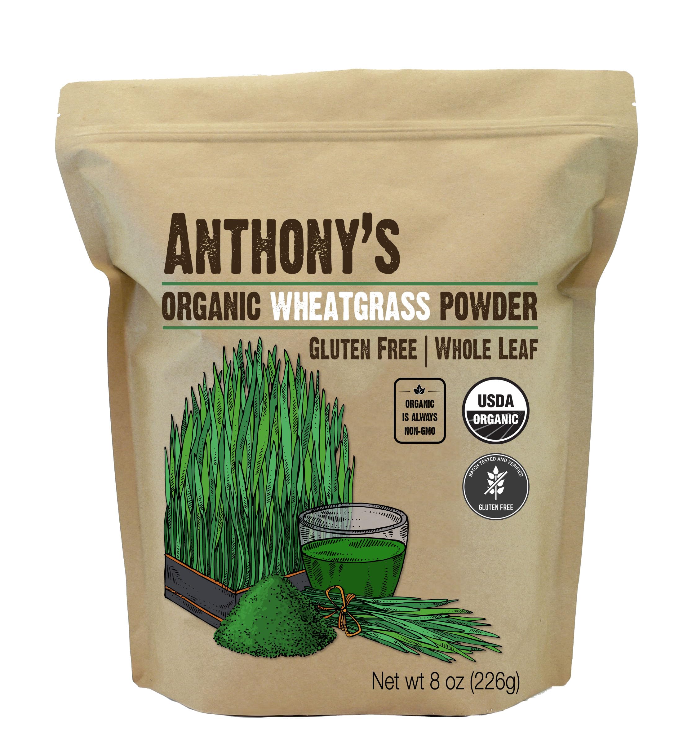 Foto 1 | Suplemento En Polvo De Pasto De Trigo Orgánico Anthony's, 236 Ml - Venta Internacional.