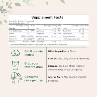 Foto 3 | Suplemento De Microingredientes: Espirulina Orgánica, 3000 Mg, 720 Tabletas - Venta Internacional.