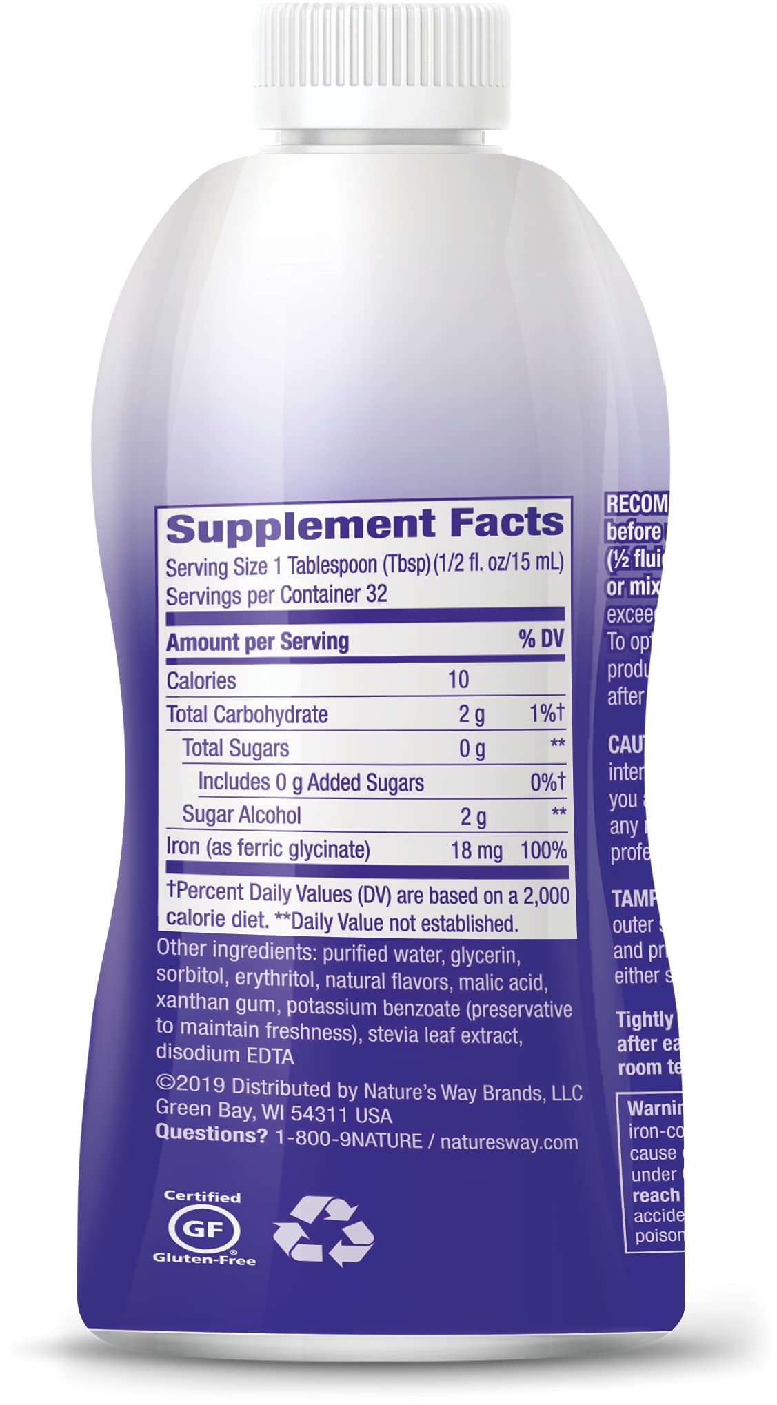Foto 8 pulgar | Suplemento Nature's Way Liquid Iron, 473 Ml, Sin Azúcar - Venta Internacional.