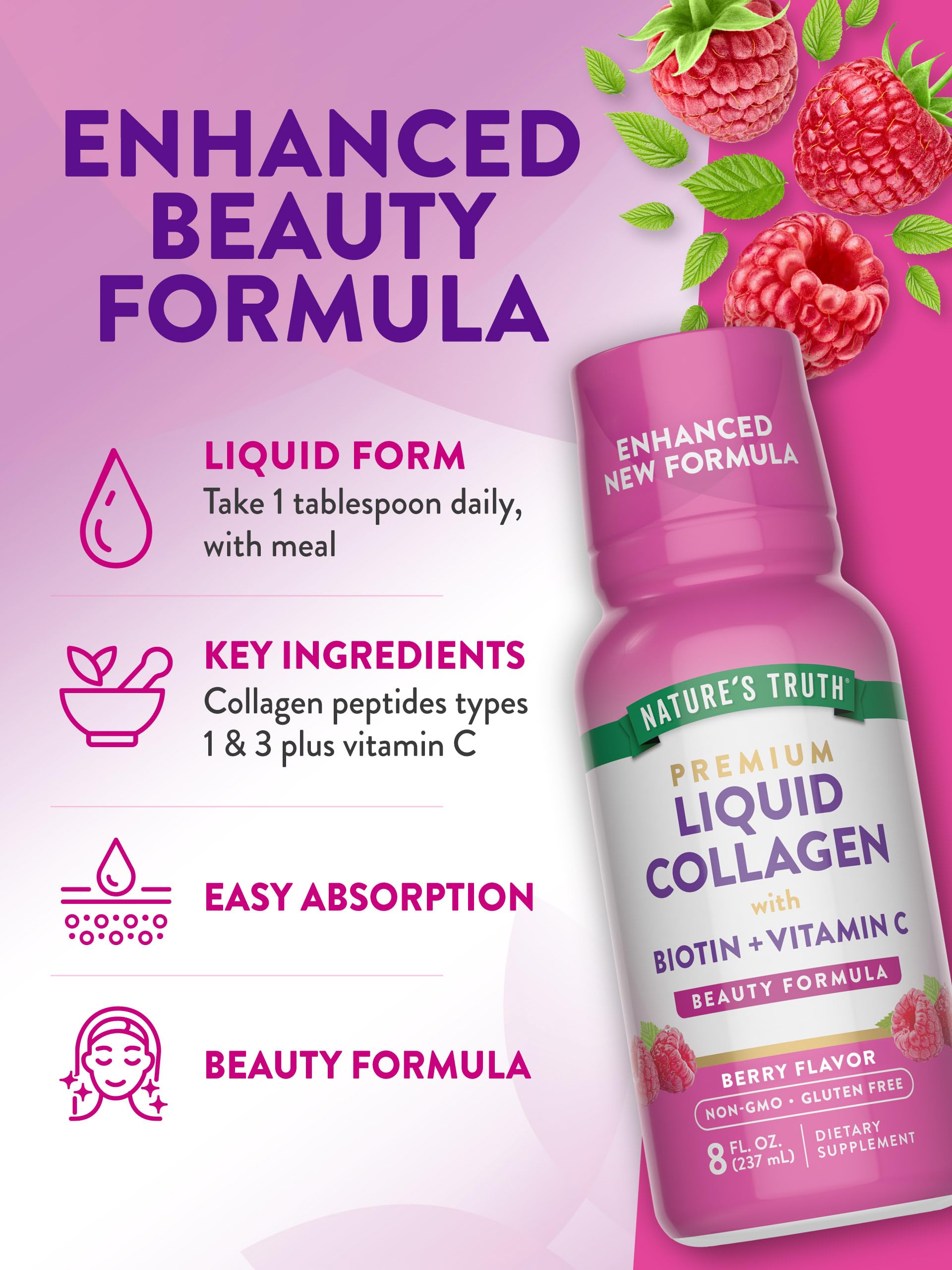 Foto 6 pulgar | Suplemento De Colágeno Líquido Nature's Truth, 240 Ml, Sabor A Bayas - Venta Internacional.