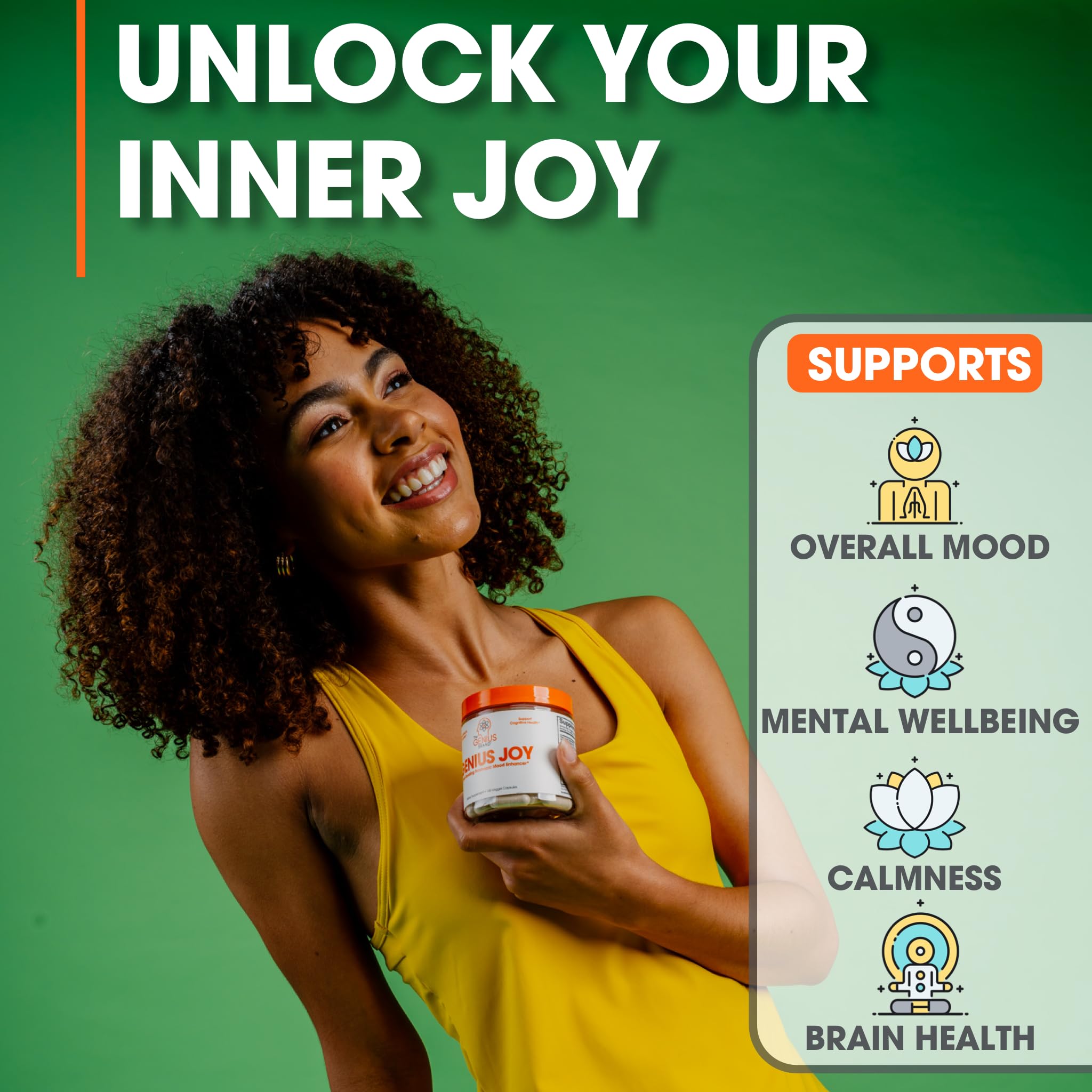 Foto 2 | Suplemento Potenciador De Estado De Ánimo Nootrópico Genius Joy 100% Orgánico - Venta Internacional.