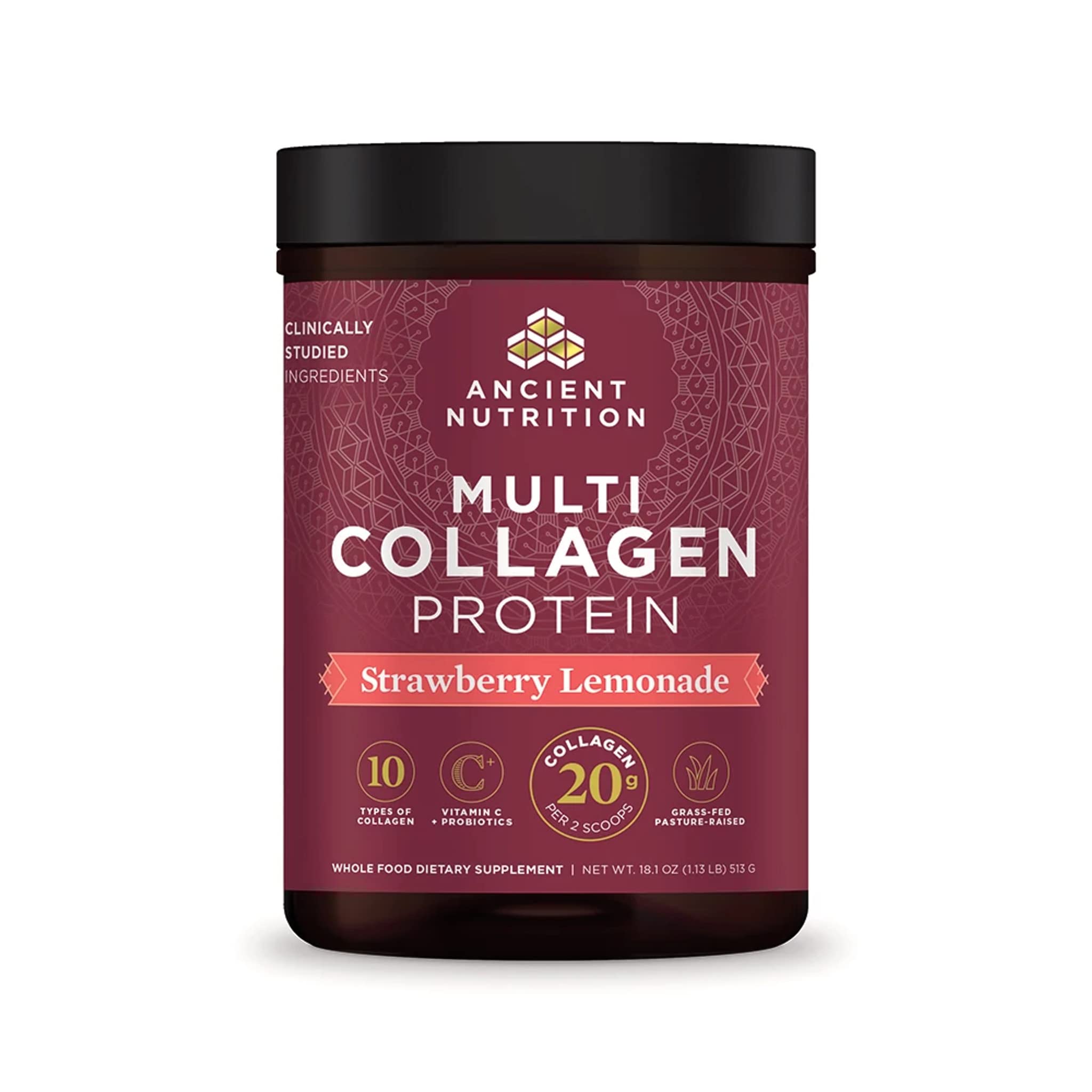 Foto 2 pulgar | Proteína De Colágeno En Polvo Ancient Nutrition Fresa 535ml - Venta Internacional.