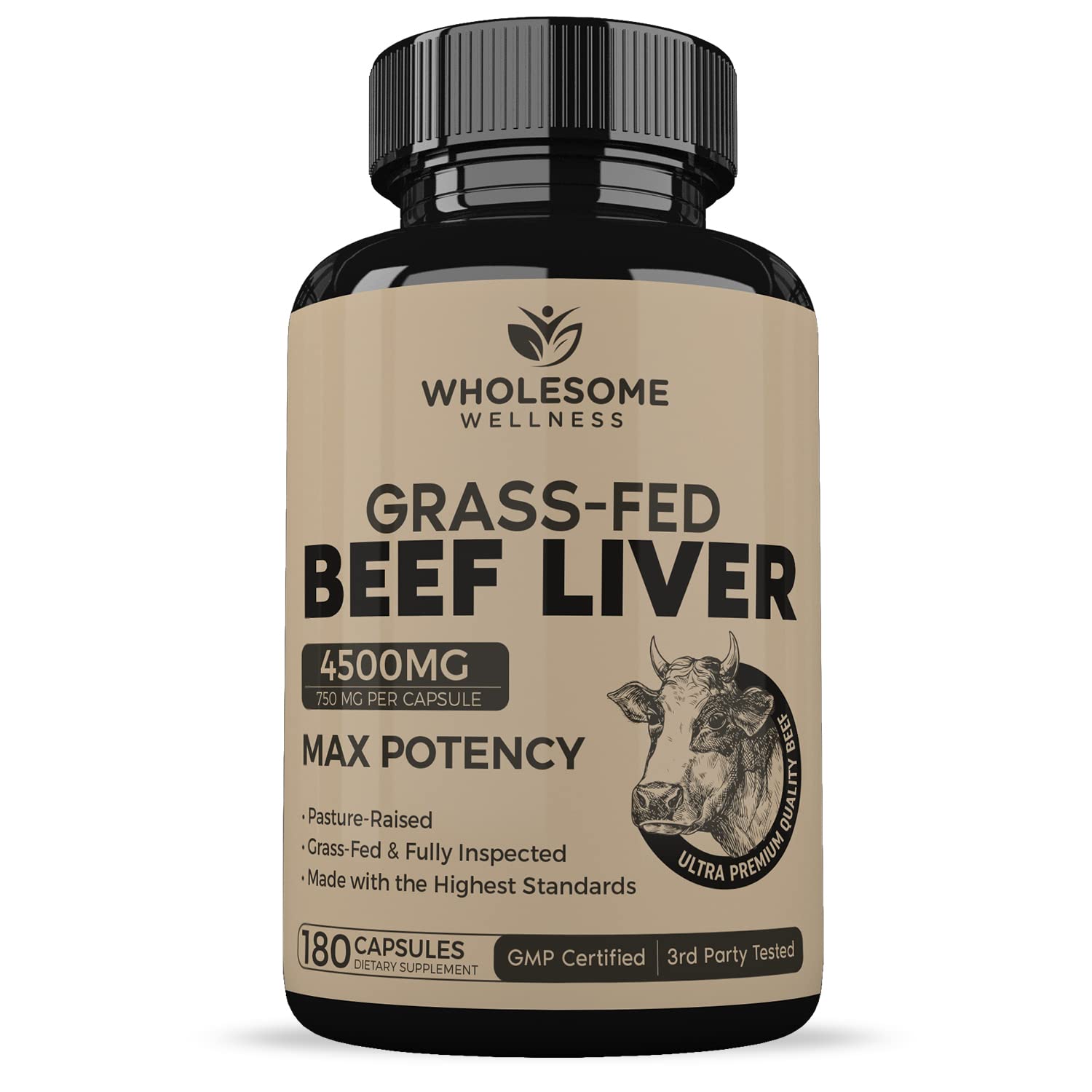 Suplemento Wholesome Wellness para El Bienestar Saludable de Hígado de 180 Cápsulas-Venta Internacional