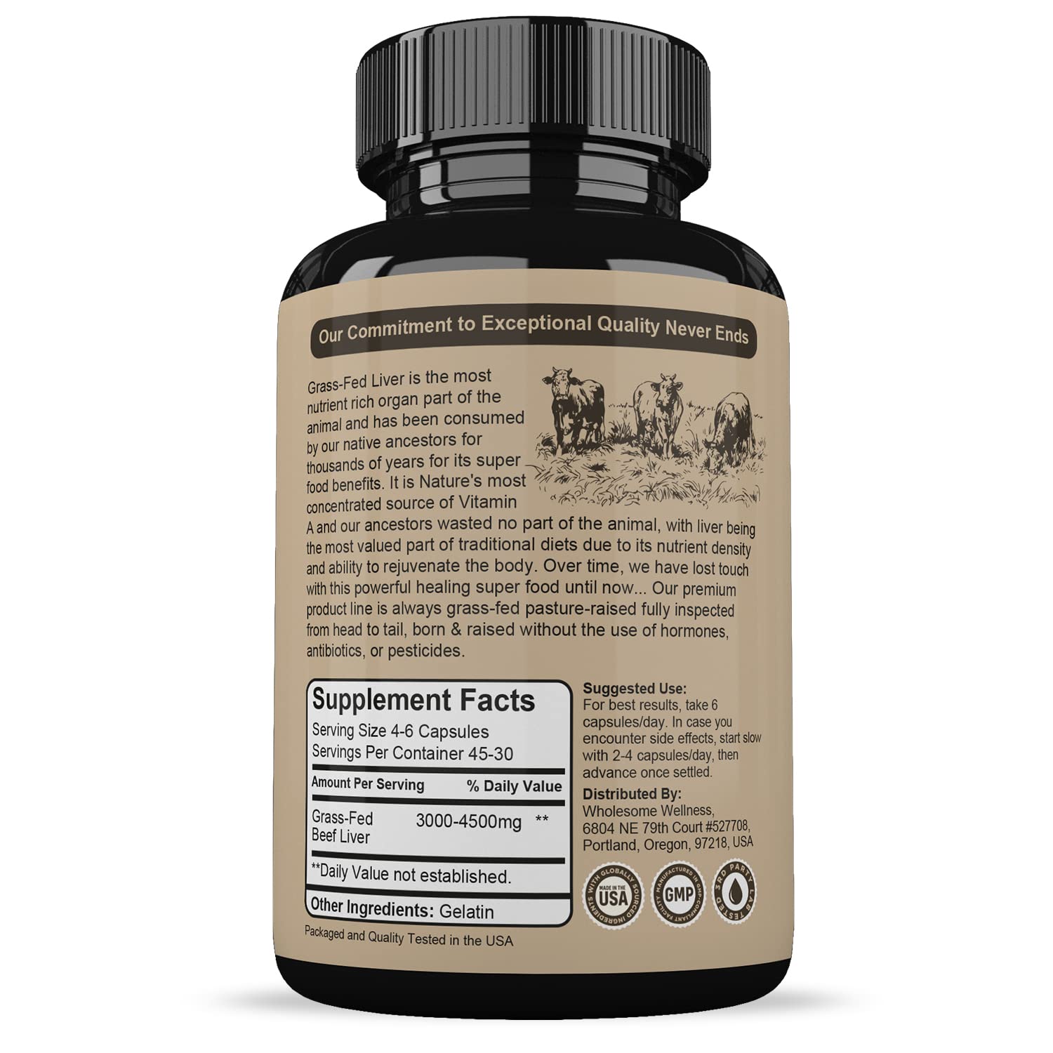 Foto 2 | Suplemento Wholesome Wellness para El Bienestar Saludable de Hígado de 180 Cápsulas-Venta Internacional