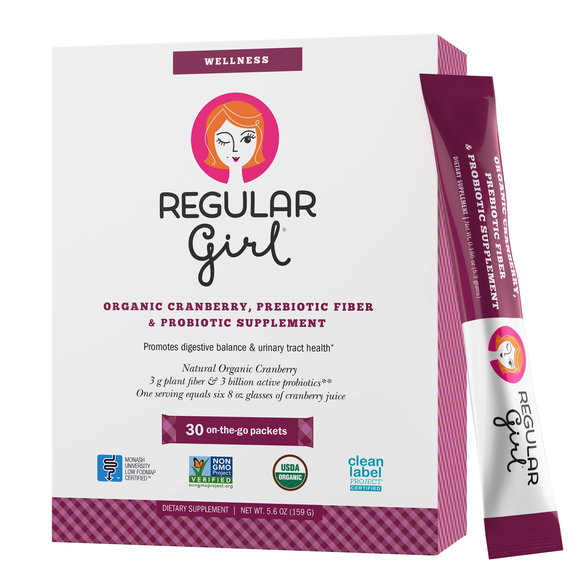 Foto 1 | Suplemento De Arándano Orgánico Regular Girl Wellness, 30 Porciones - Venta Internacional.