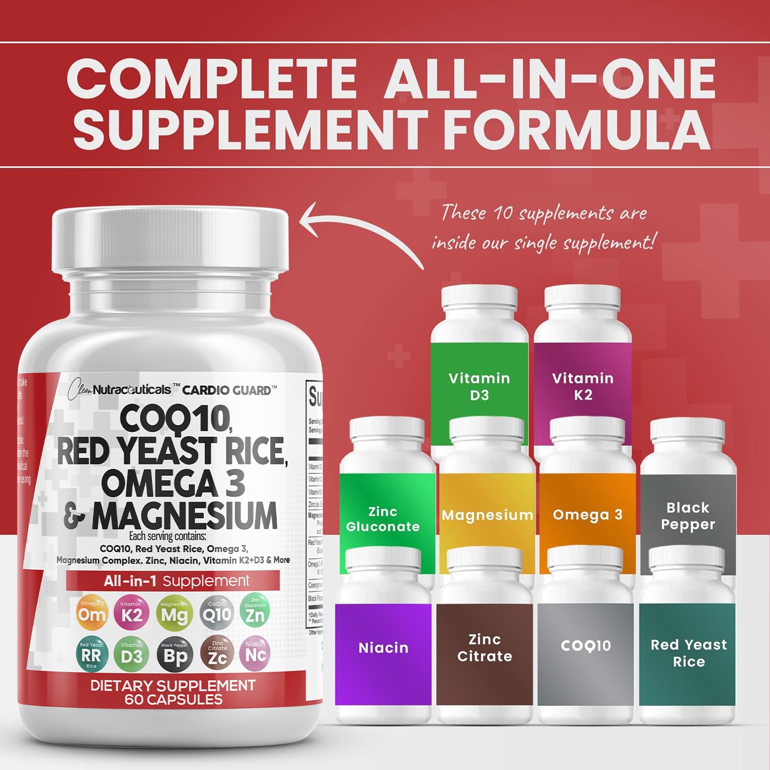 Foto 2 | Suplemento Clean Nutraceuticals Cardioguard 60 Unidades - Venta Internacional.
