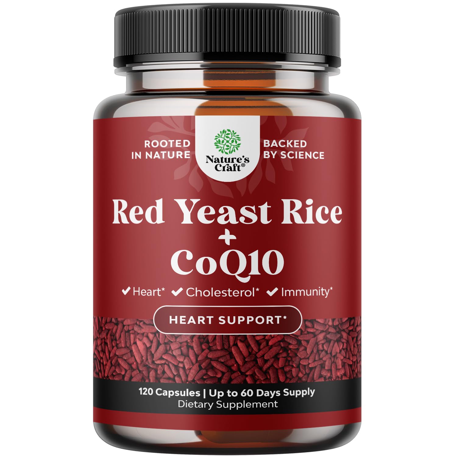 Foto 2 pulgar | Suplemento De Arroz De Levadura Roja Artesanal De Natures, 1200 Mg Con 100 Mg De Coq10 - Venta Internacional.