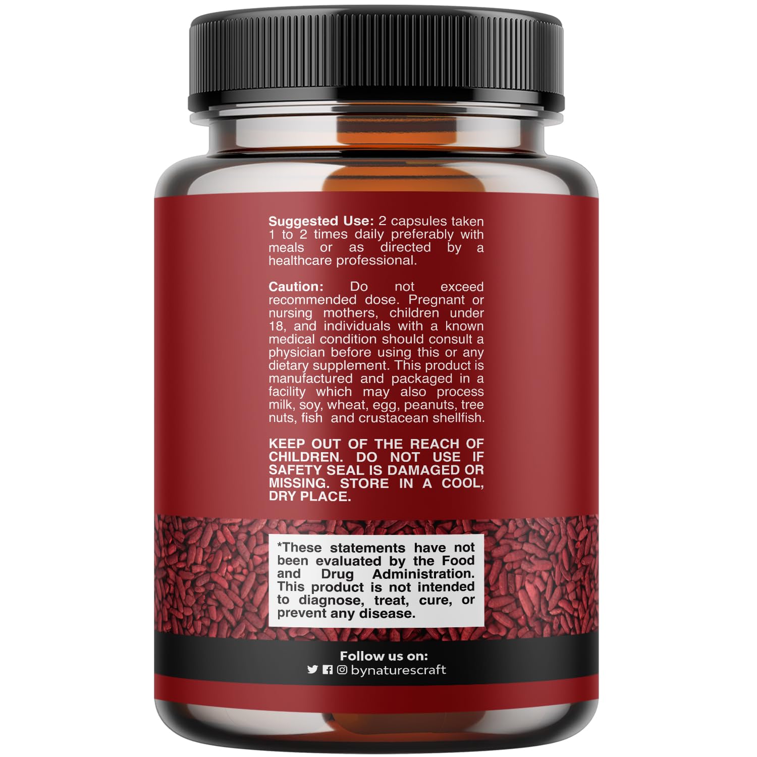 Foto 3 pulgar | Suplemento De Arroz De Levadura Roja Artesanal De Natures, 1200 Mg Con 100 Mg De Coq10 - Venta Internacional.