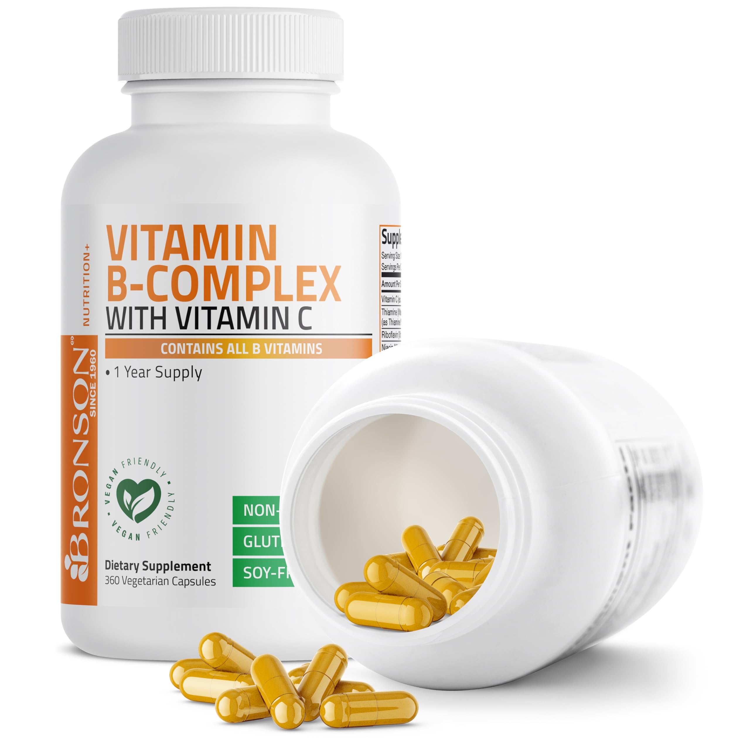 Foto 5 pulgar | Complemente El Complejo De Vitamina B Bronson Con Vitamina C 360 Cápsulas - Venta Internacional.