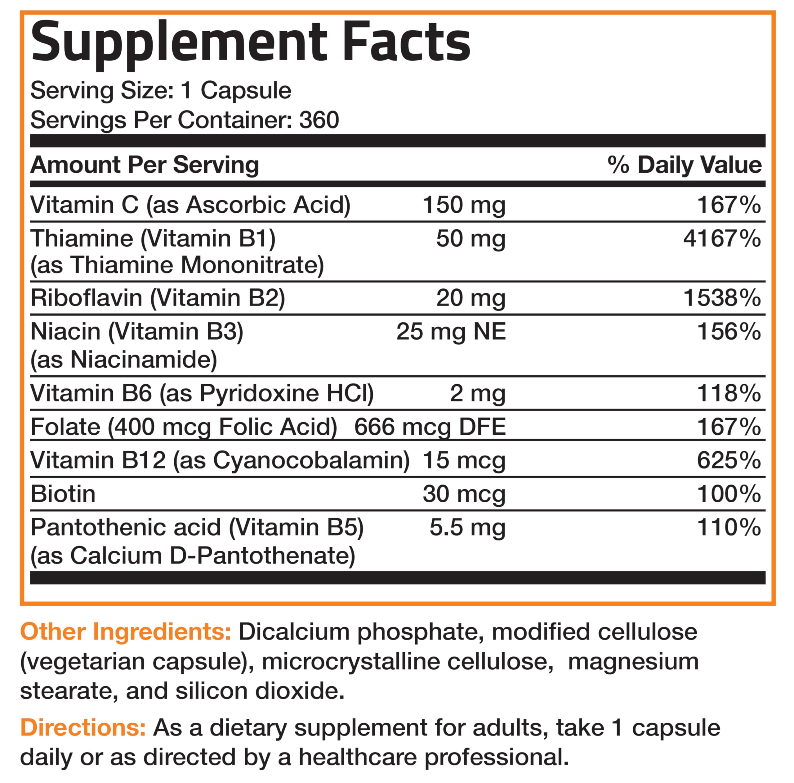 Foto 7 pulgar | Complemente El Complejo De Vitamina B Bronson Con Vitamina C 360 Cápsulas - Venta Internacional.