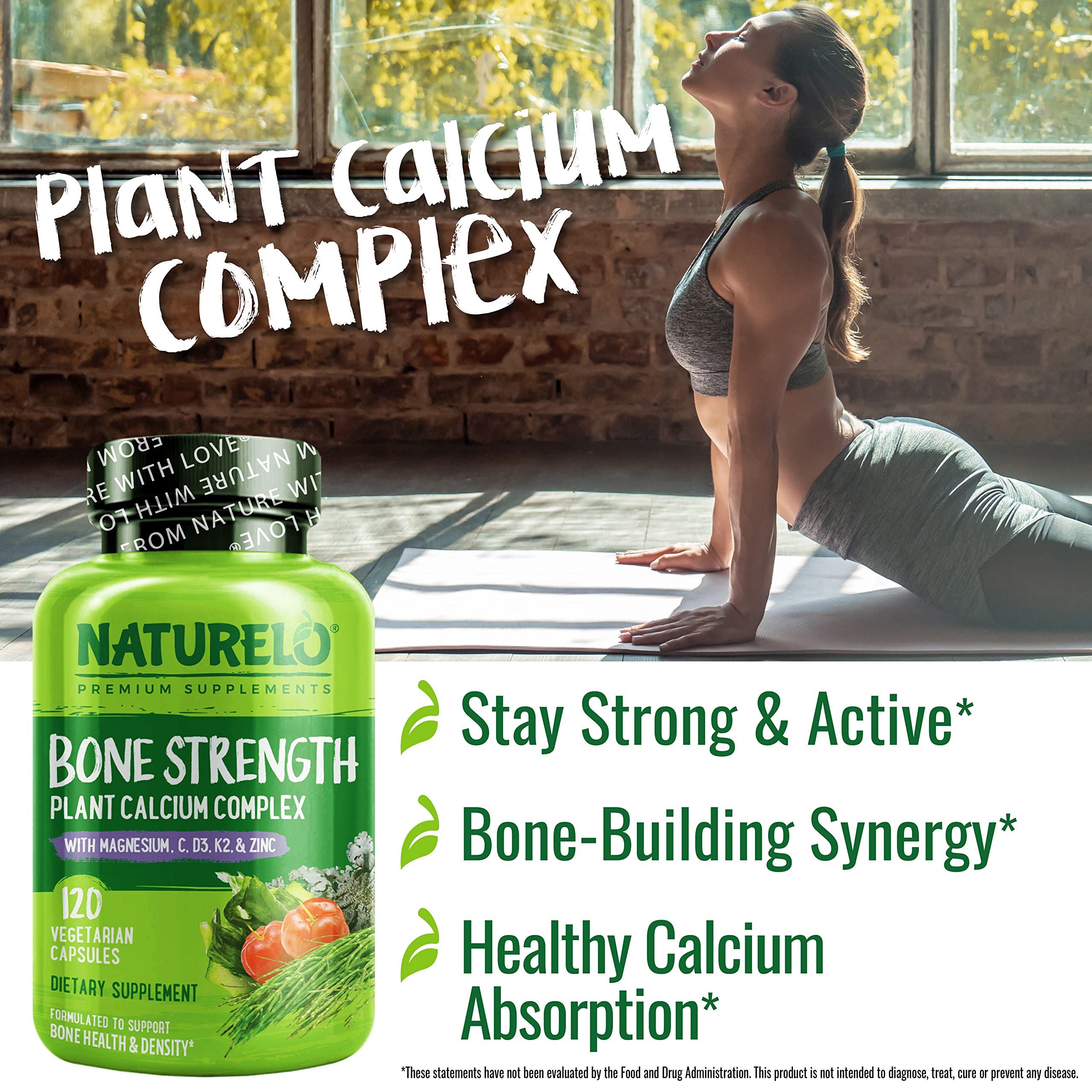 Foto 7 pulgar | Suplemento Naturelo Bone Strength Calcium 600 Mg 120 Cápsulas - Venta Internacional.