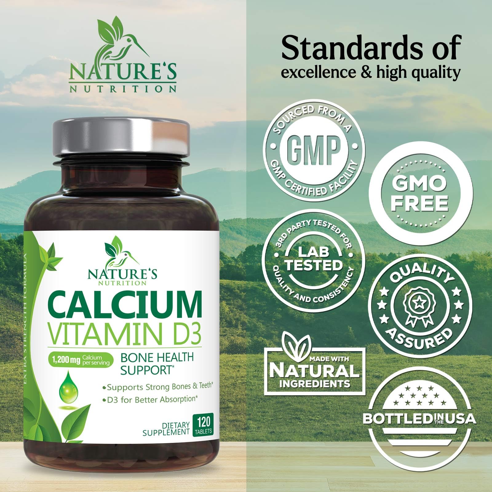 Foto 4 | Suplemento De Calcio Nature's Nutrition 1200 Mg + Vitamina D3 - Venta Internacional.