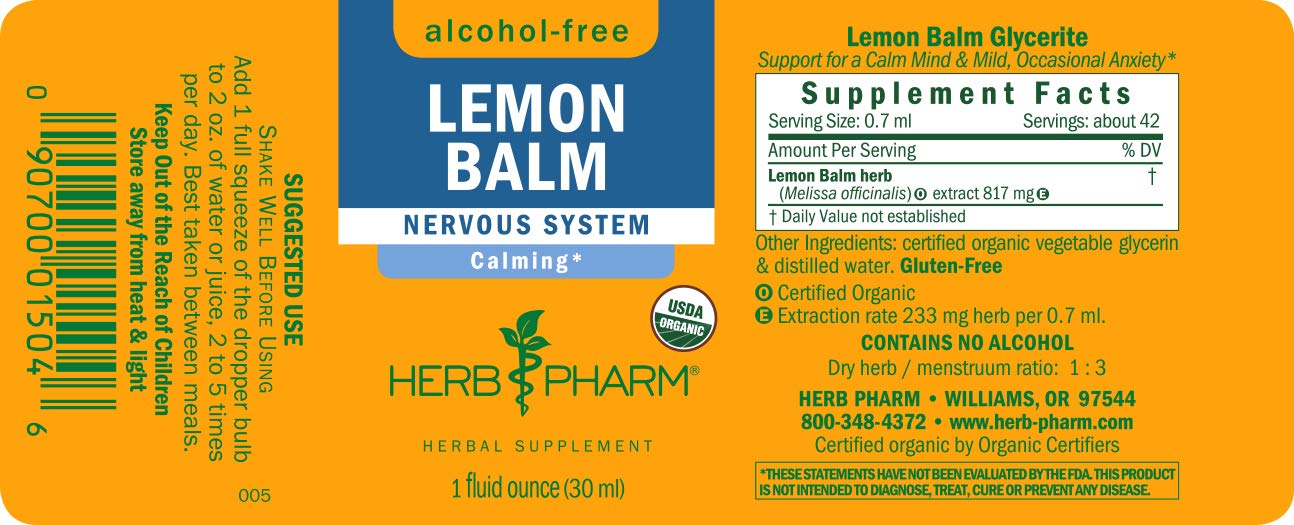 Foto 3 pulgar | Extracto Líquido De Bálsamo De Limón Herb Pharm, 30 Ml, Sin Alcohol - Venta Internacional.