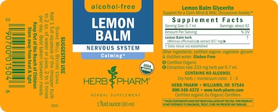 Foto 2 | Extracto Líquido De Bálsamo De Limón Herb Pharm, 30 Ml, Sin Alcohol - Venta Internacional.