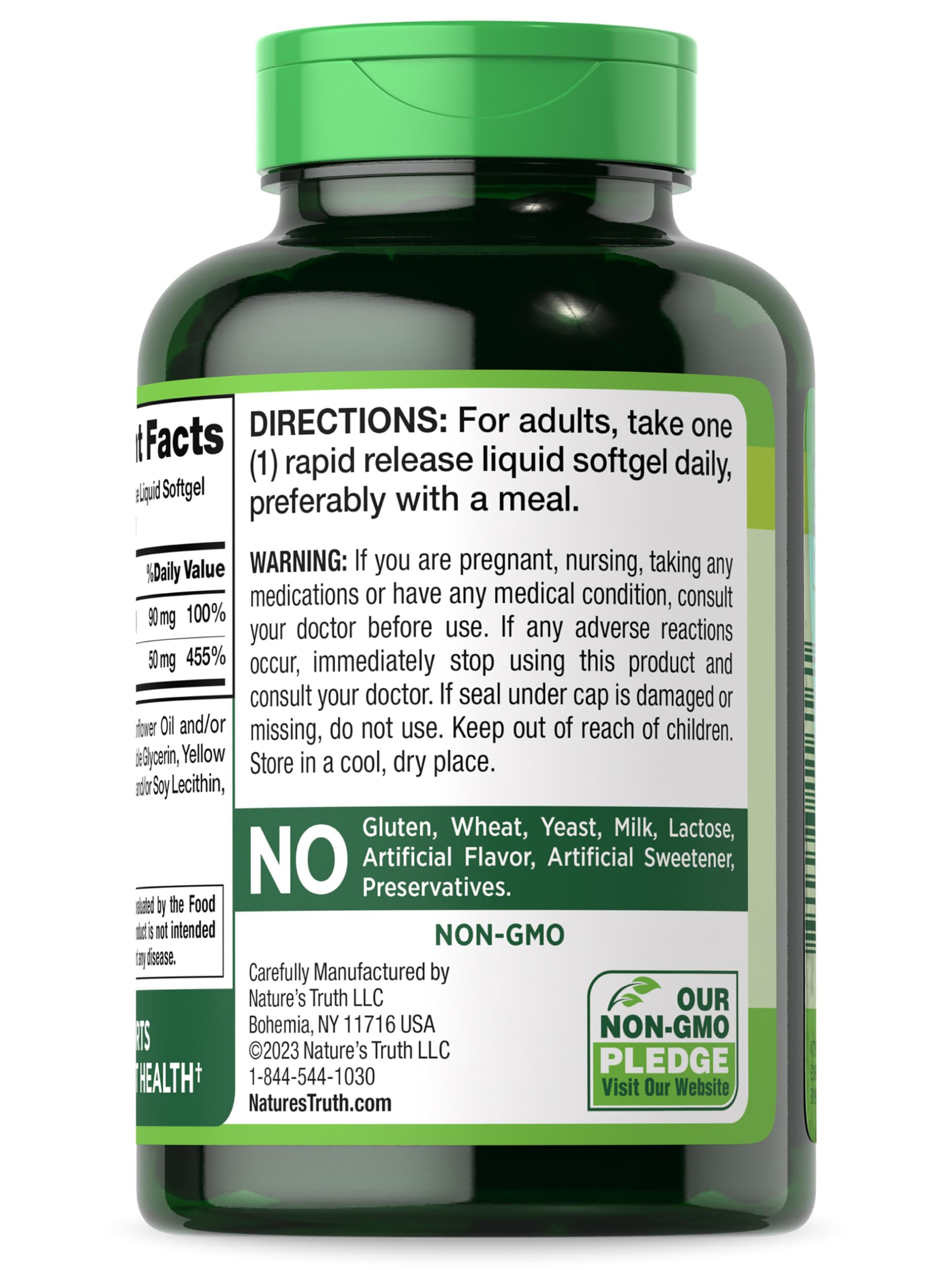 Foto 8 pulgar | Complemente Nature's Truth Zinc 50 Mg Con Vitamina C 200 Cápsulas Blandas - Venta Internacional.