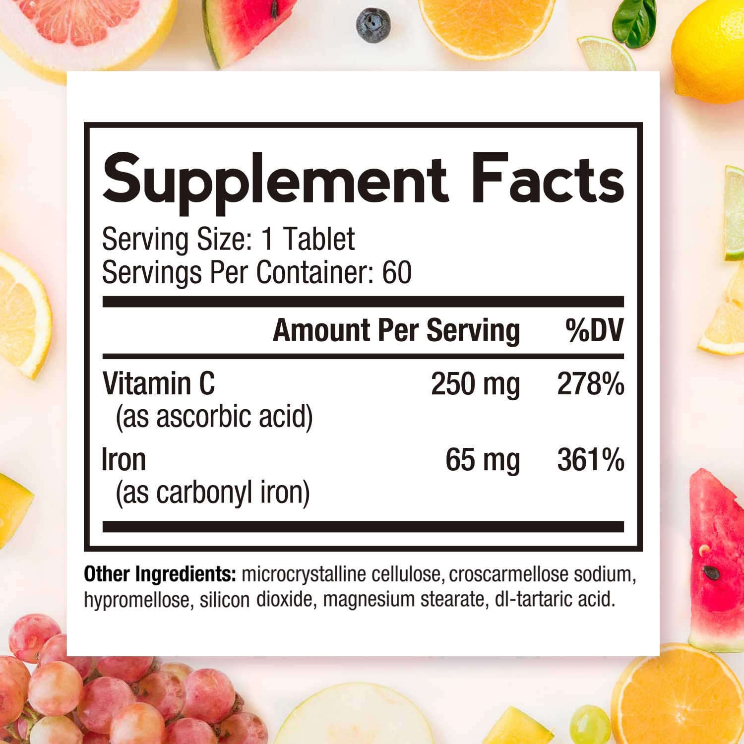Foto 3 pulgar | Suplemento De Hierro Doctor's Recipes 65 Mg Con Vitamina C 60 Comprimidos - Venta Internacional.