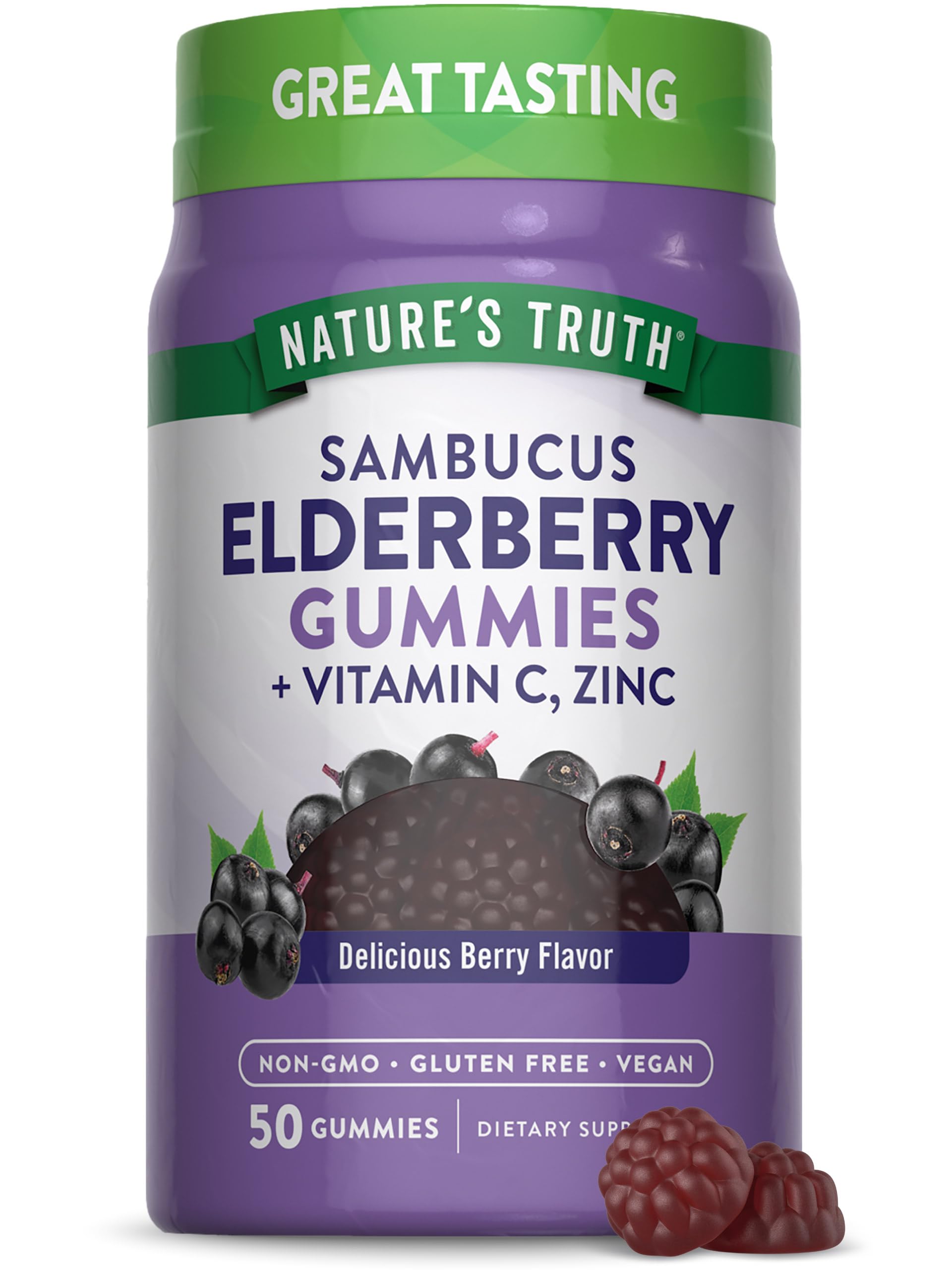 Foto 2 pulgar | Suplemento Nature's Truth, Gomitas De Saúco Negro, 50% Veganas - Venta Internacional.