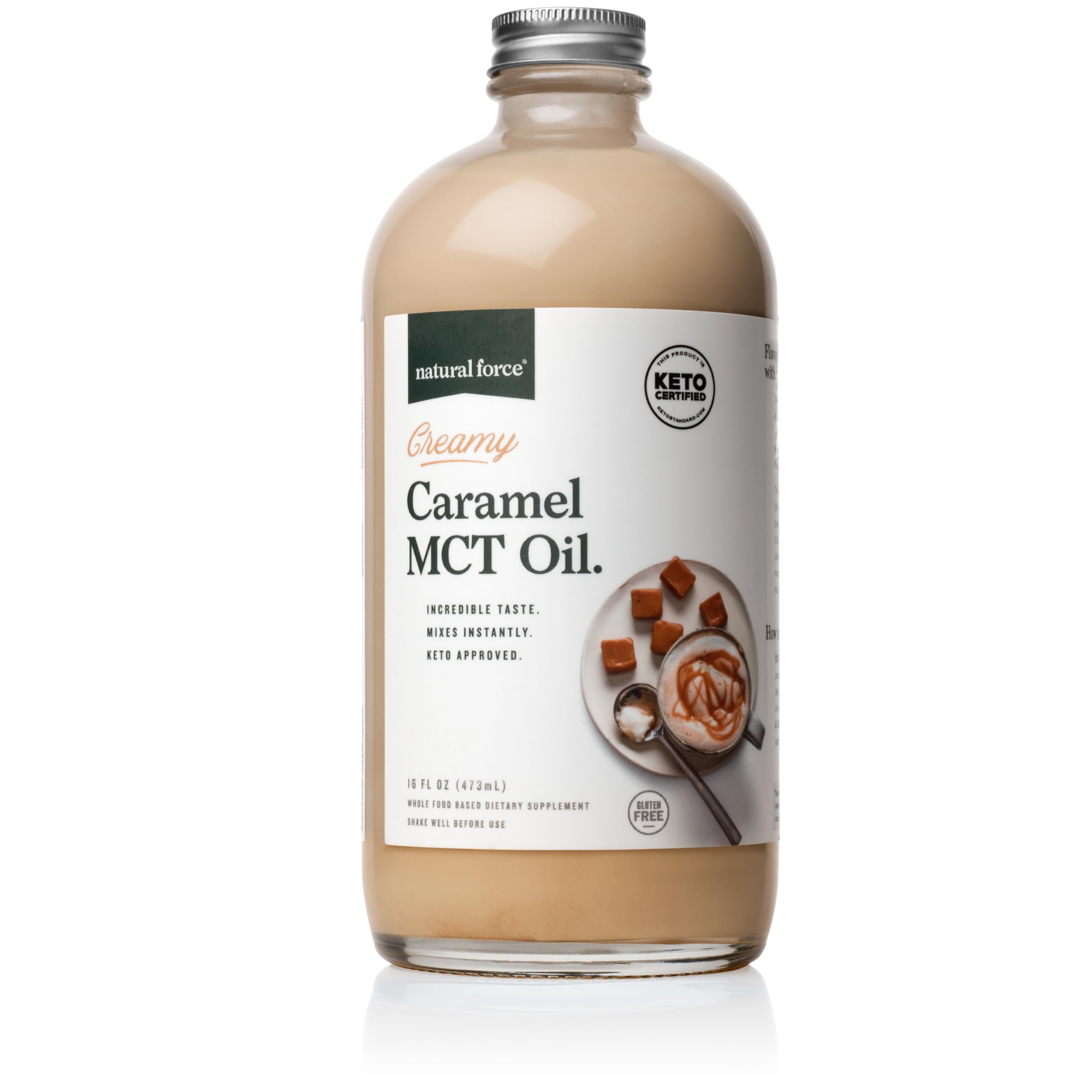 Aceite Mct Natural Force Creamy Caramel, 473 Ml, Cetogénico, No Lácteo - Venta Internacional.