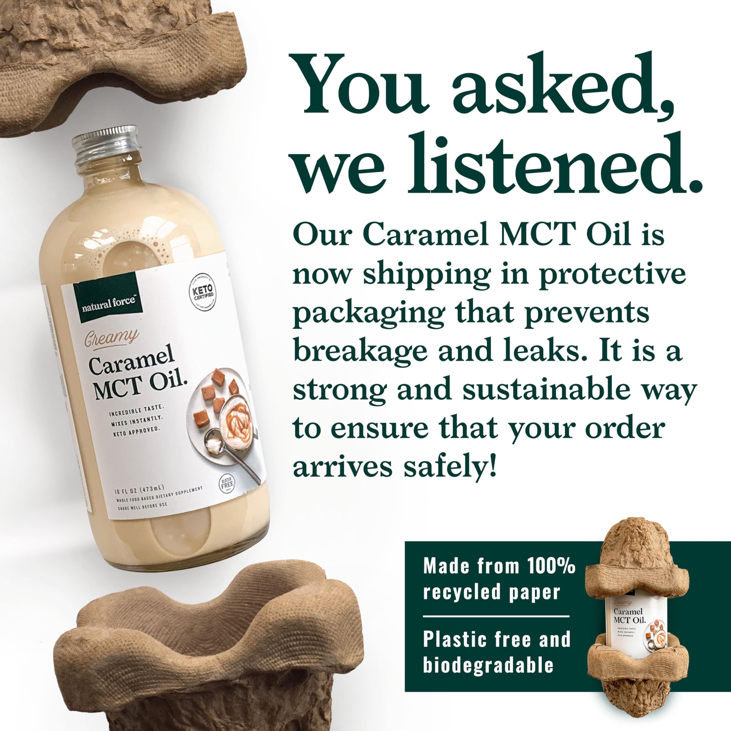 Foto 7 | Aceite Mct Natural Force Creamy Caramel, 473 Ml, Cetogénico, No Lácteo - Venta Internacional.